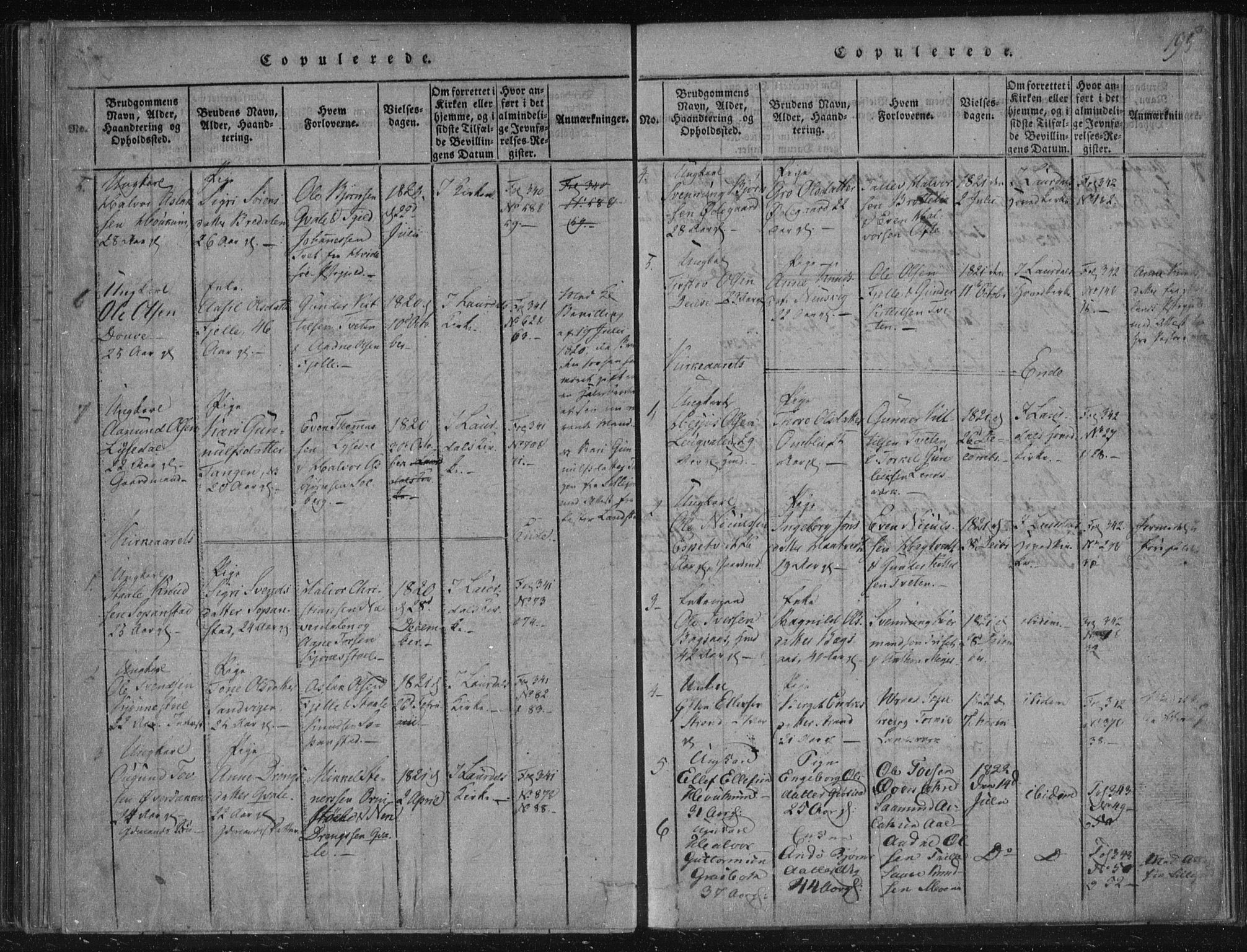 Lårdal kirkebøker, SAKO/A-284/F/Fc/L0001: Parish register (official) no. III 1, 1815-1860, p. 195