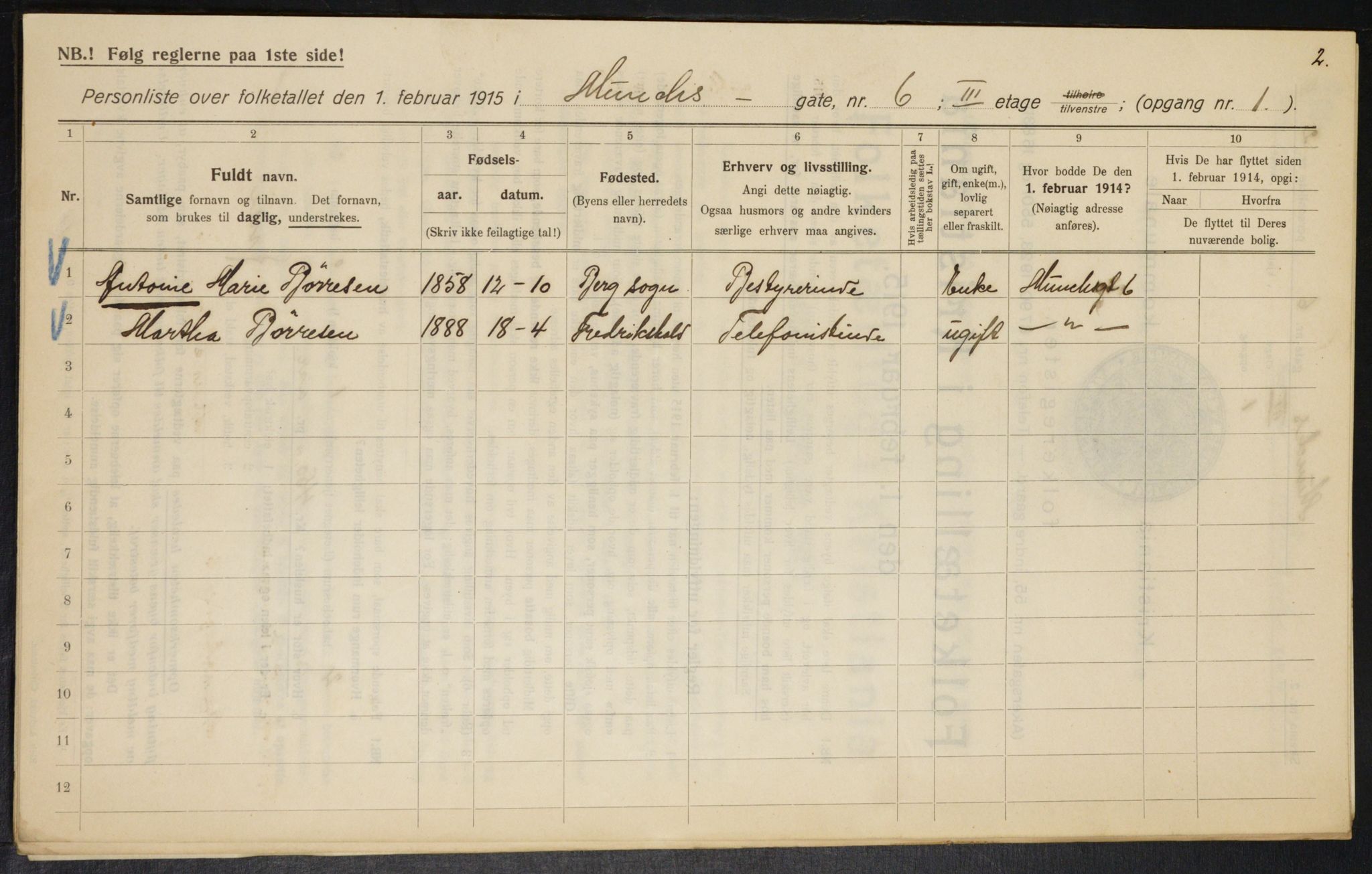 OBA, Municipal Census 1915 for Kristiania, 1915, p. 66090