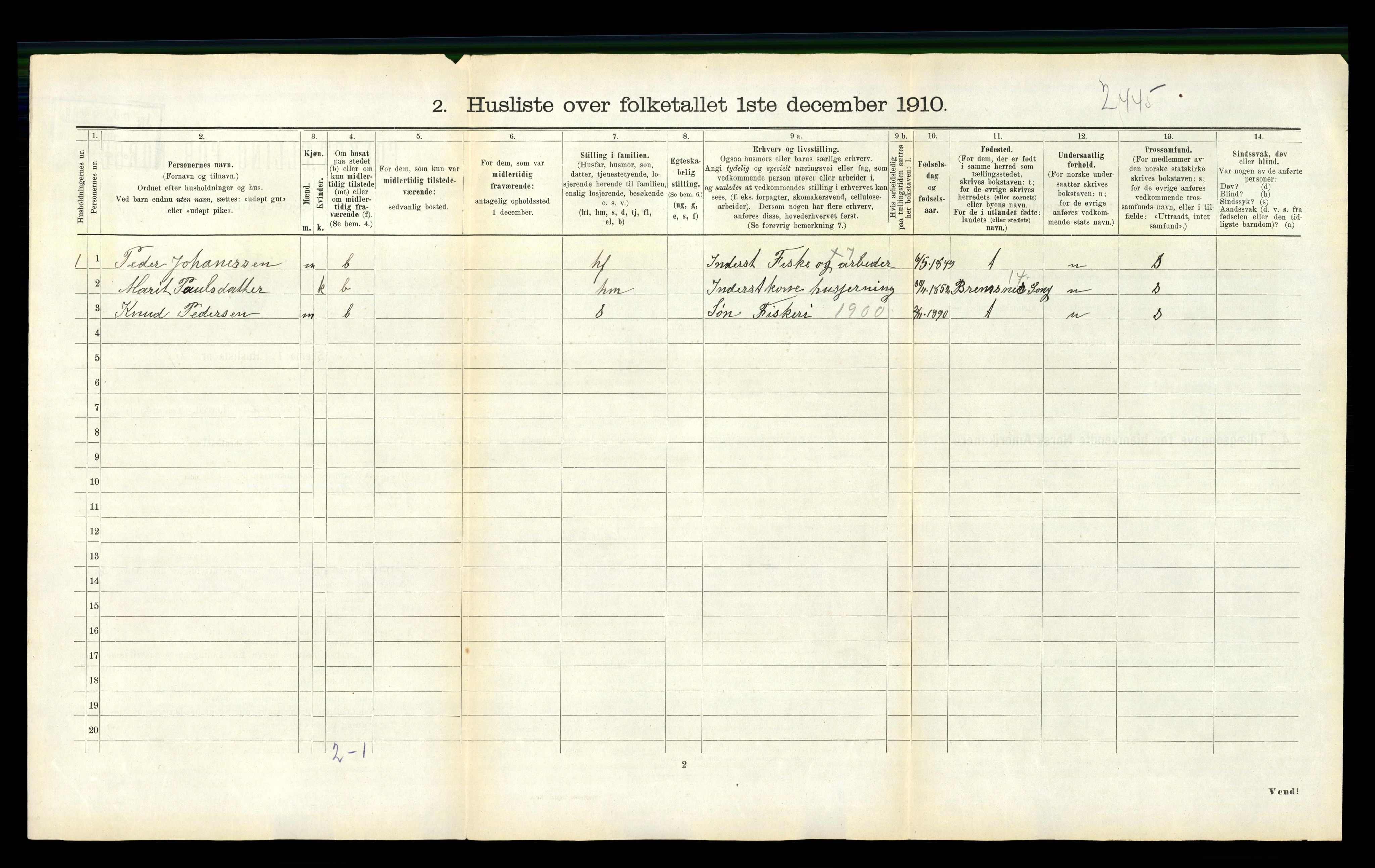 RA, 1910 census for Kornstad, 1910, p. 76