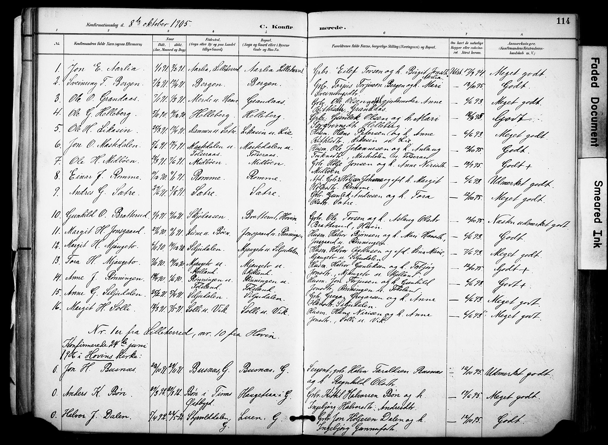 Gransherad kirkebøker, SAKO/A-267/F/Fa/L0005: Parish register (official) no. I 5, 1887-1916, p. 114