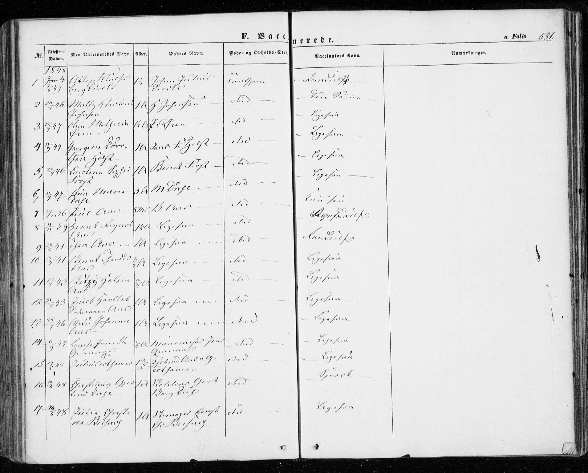 Ministerialprotokoller, klokkerbøker og fødselsregistre - Sør-Trøndelag, SAT/A-1456/601/L0051: Parish register (official) no. 601A19, 1848-1857, p. 531