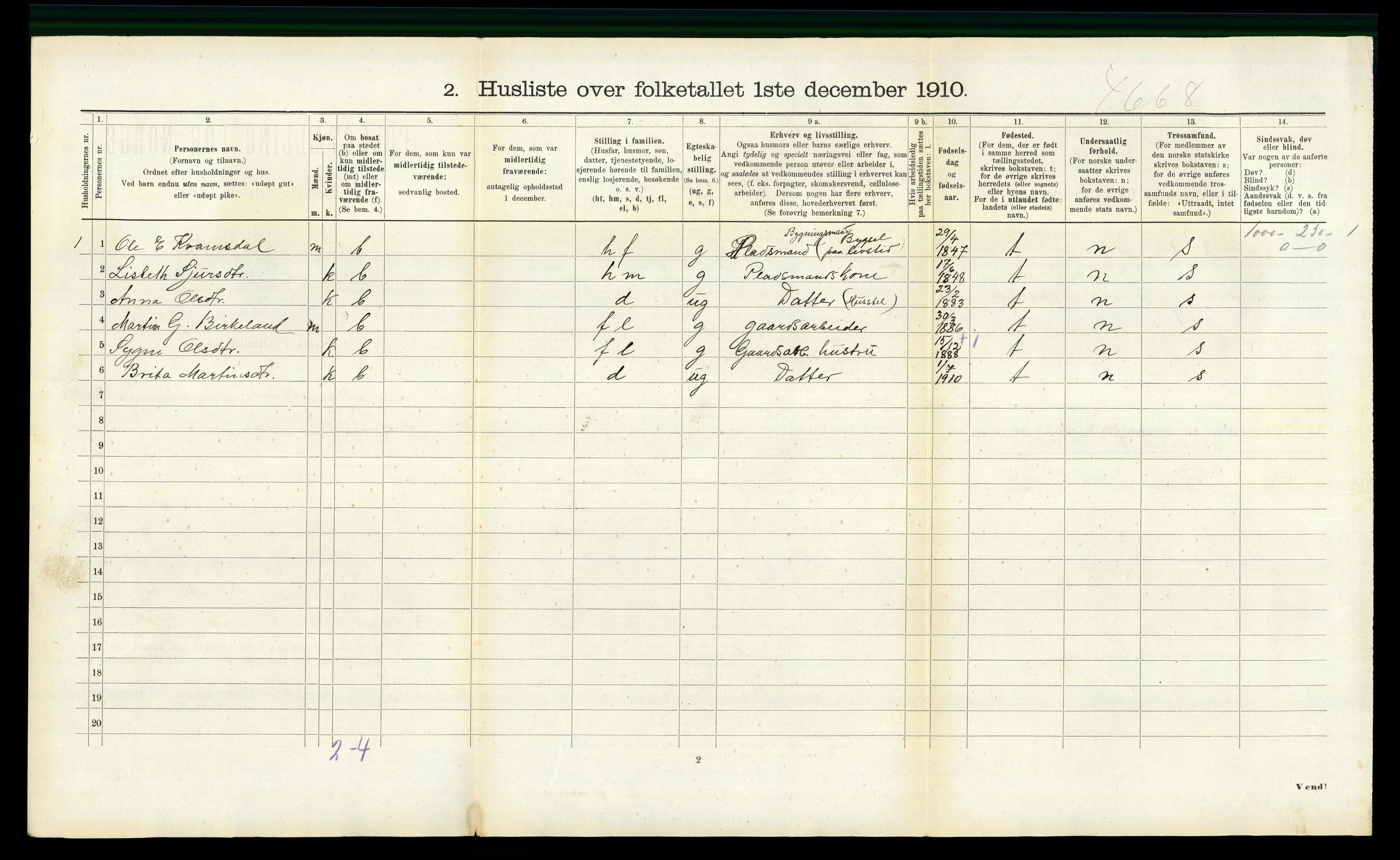 RA, 1910 census for Masfjorden, 1910, p. 217