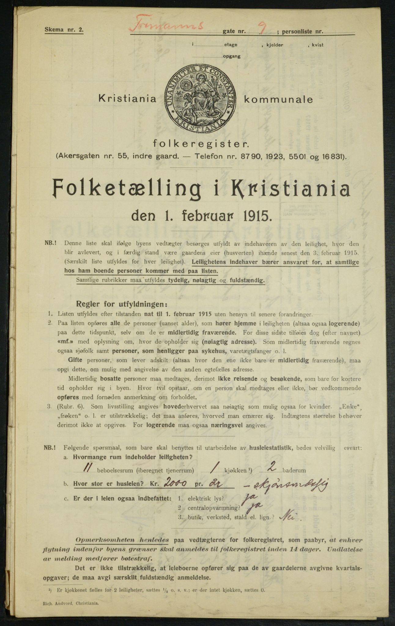 OBA, Municipal Census 1915 for Kristiania, 1915, p. 26530