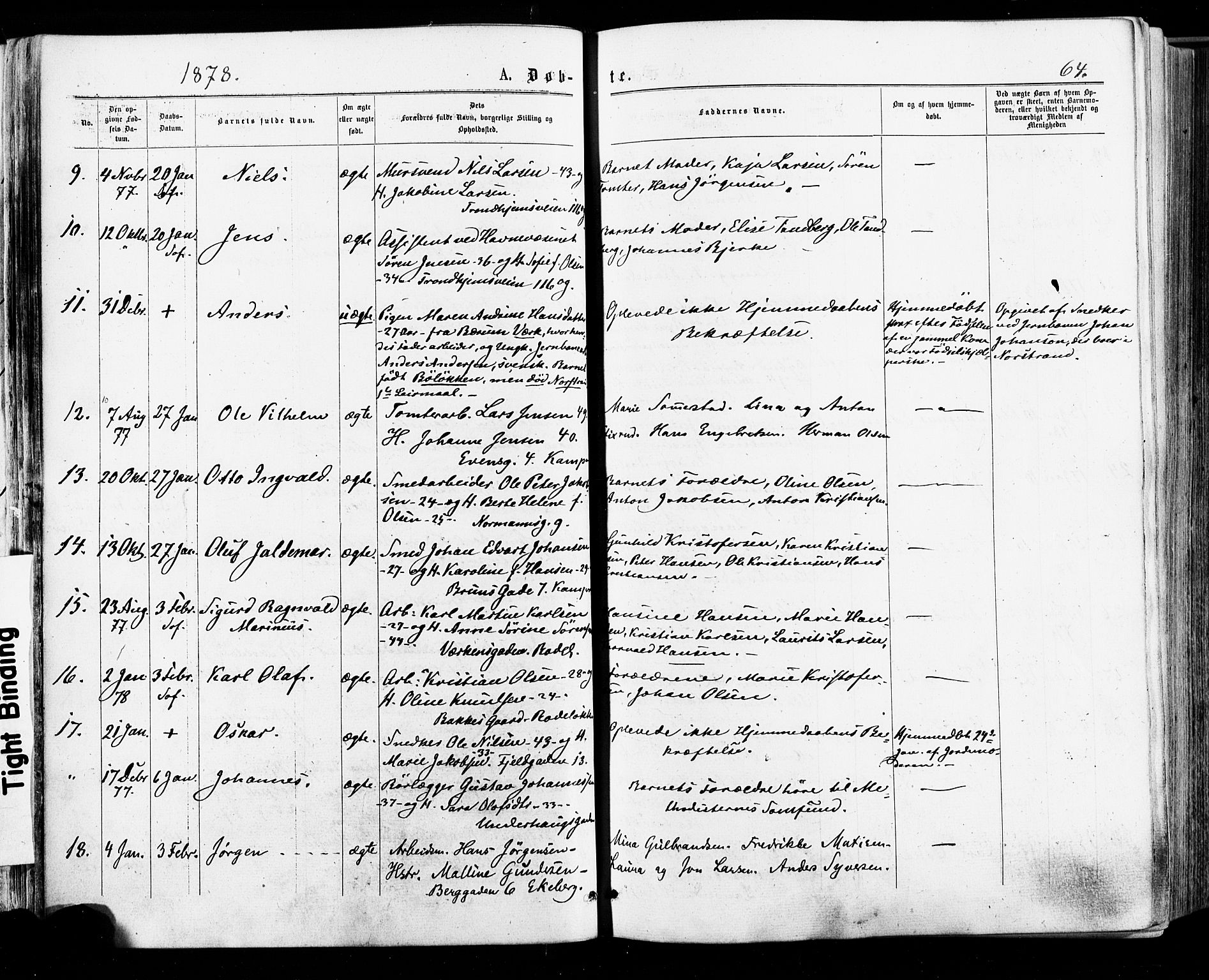 Østre Aker prestekontor Kirkebøker, AV/SAO-A-10840/F/Fa/L0004: Parish register (official) no. I 4, 1876-1889, p. 64