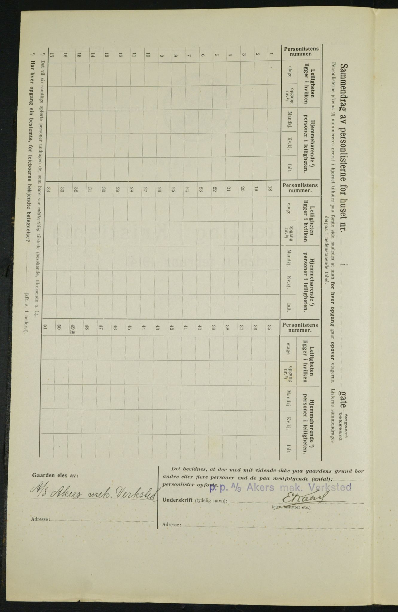 OBA, Municipal Census 1914 for Kristiania, 1914, p. 16019