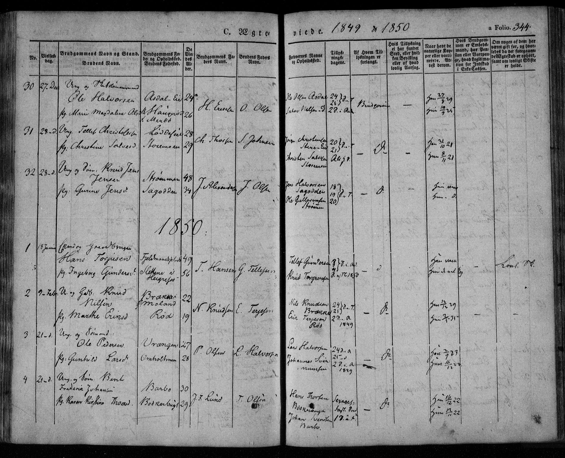 Øyestad sokneprestkontor, SAK/1111-0049/F/Fa/L0014: Parish register (official) no. A 14, 1843-1856, p. 344