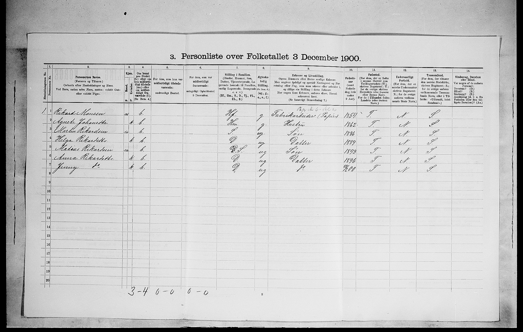 SAH, 1900 census for Løten, 1900, p. 585