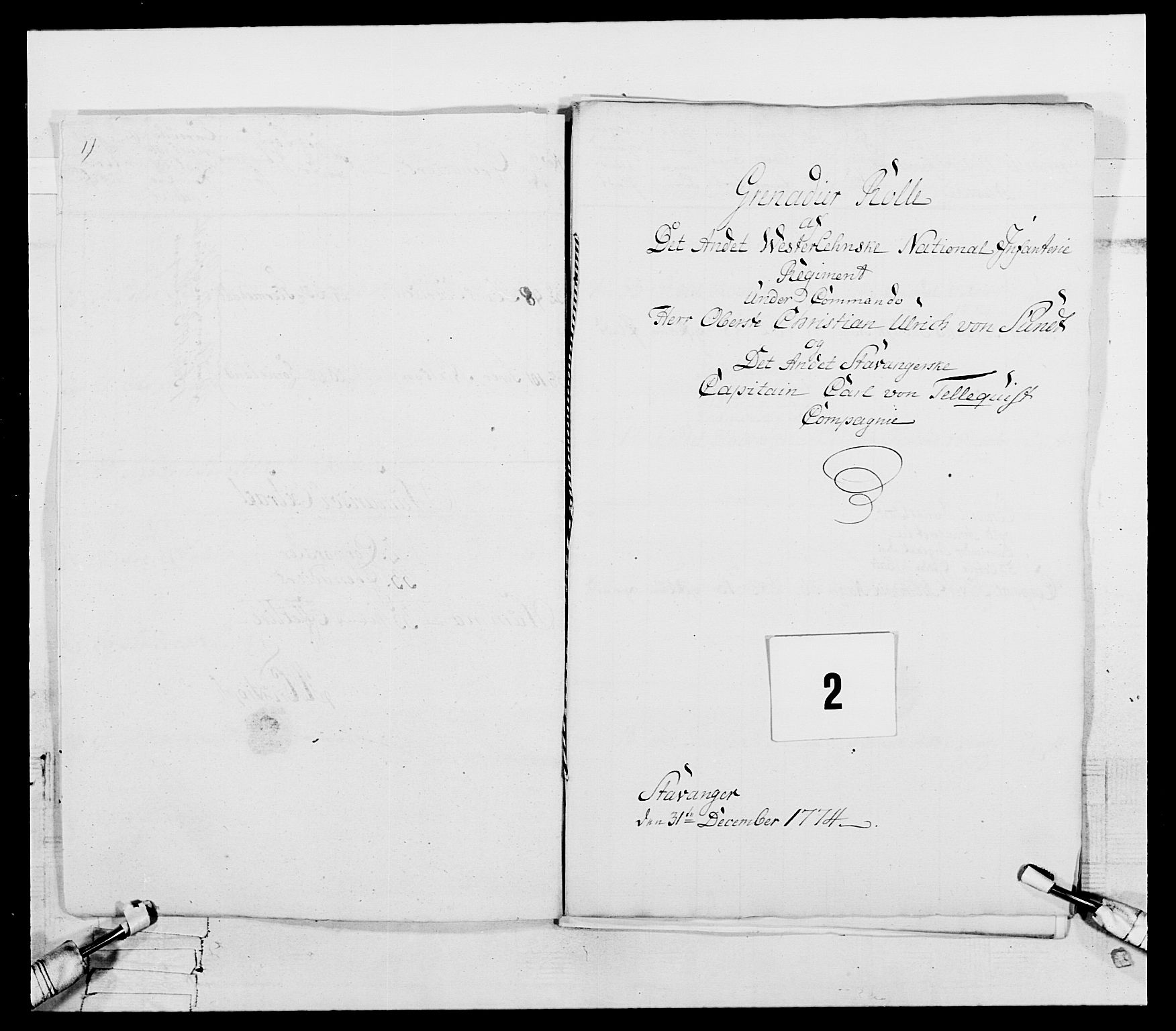 Generalitets- og kommissariatskollegiet, Det kongelige norske kommissariatskollegium, RA/EA-5420/E/Eh/L0106: 2. Vesterlenske nasjonale infanteriregiment, 1774-1780, p. 15