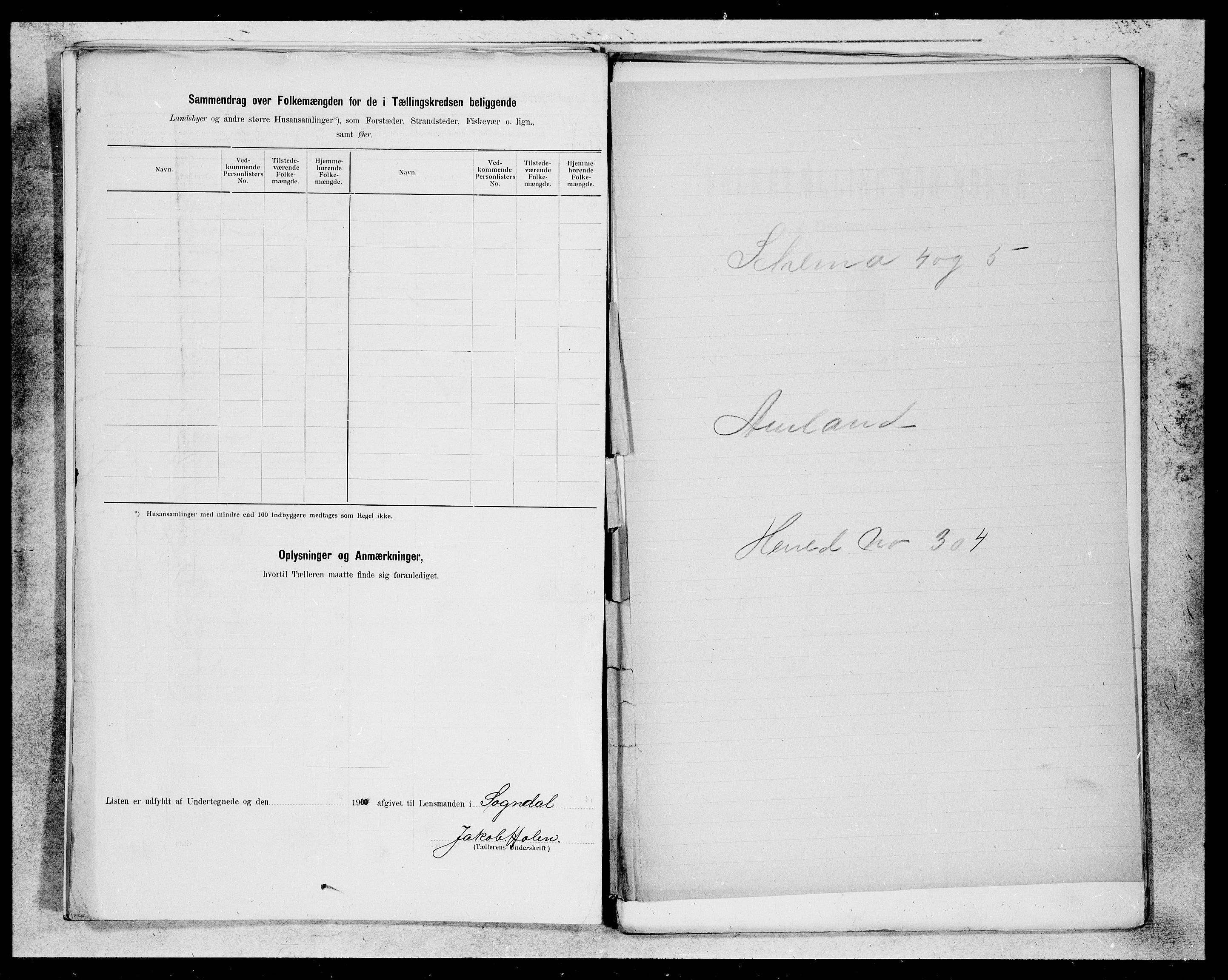 SAB, 1900 census for Sogndal, 1900, p. 38