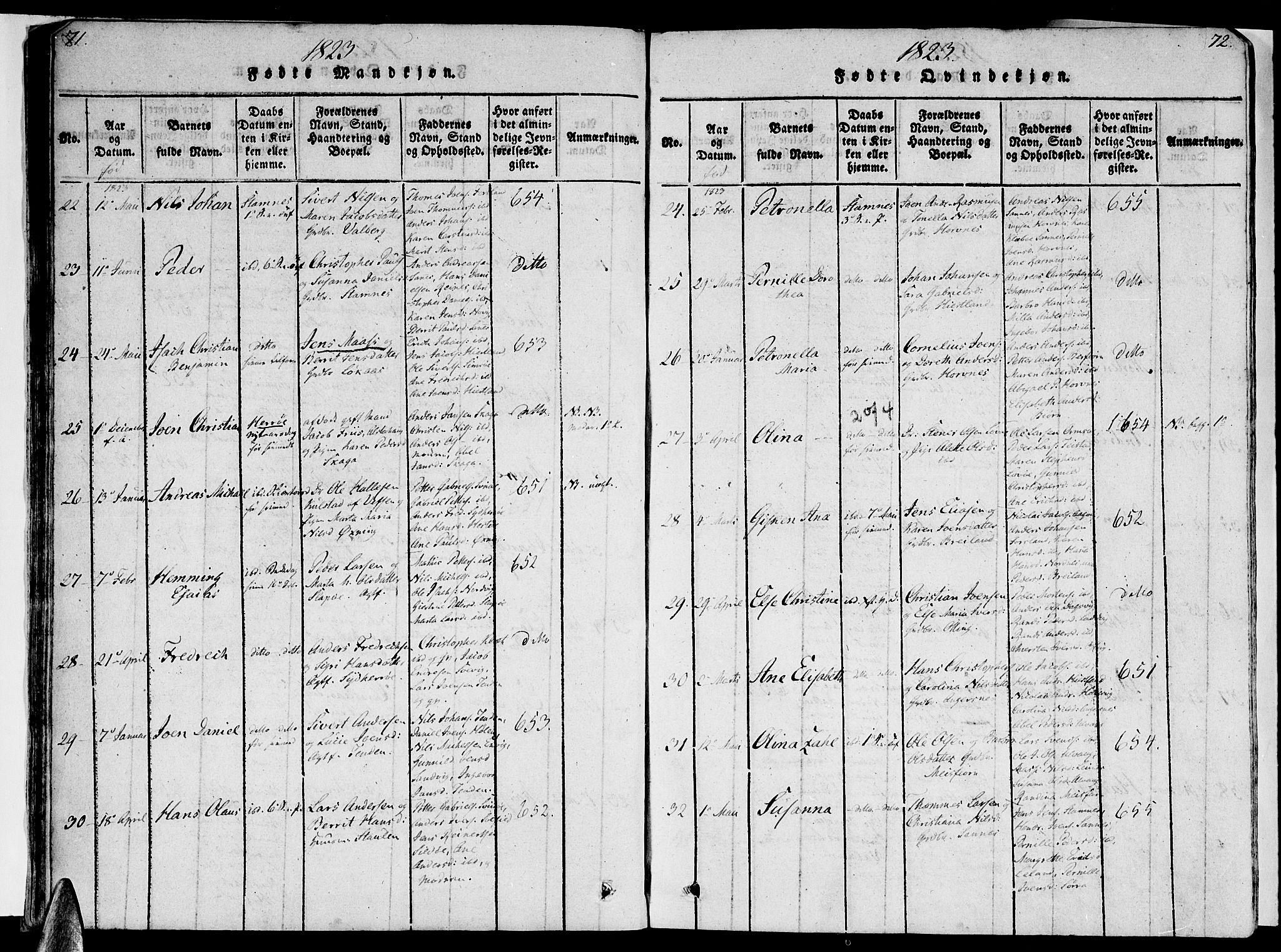 Ministerialprotokoller, klokkerbøker og fødselsregistre - Nordland, SAT/A-1459/830/L0445: Parish register (official) no. 830A09, 1820-1830, p. 73-74