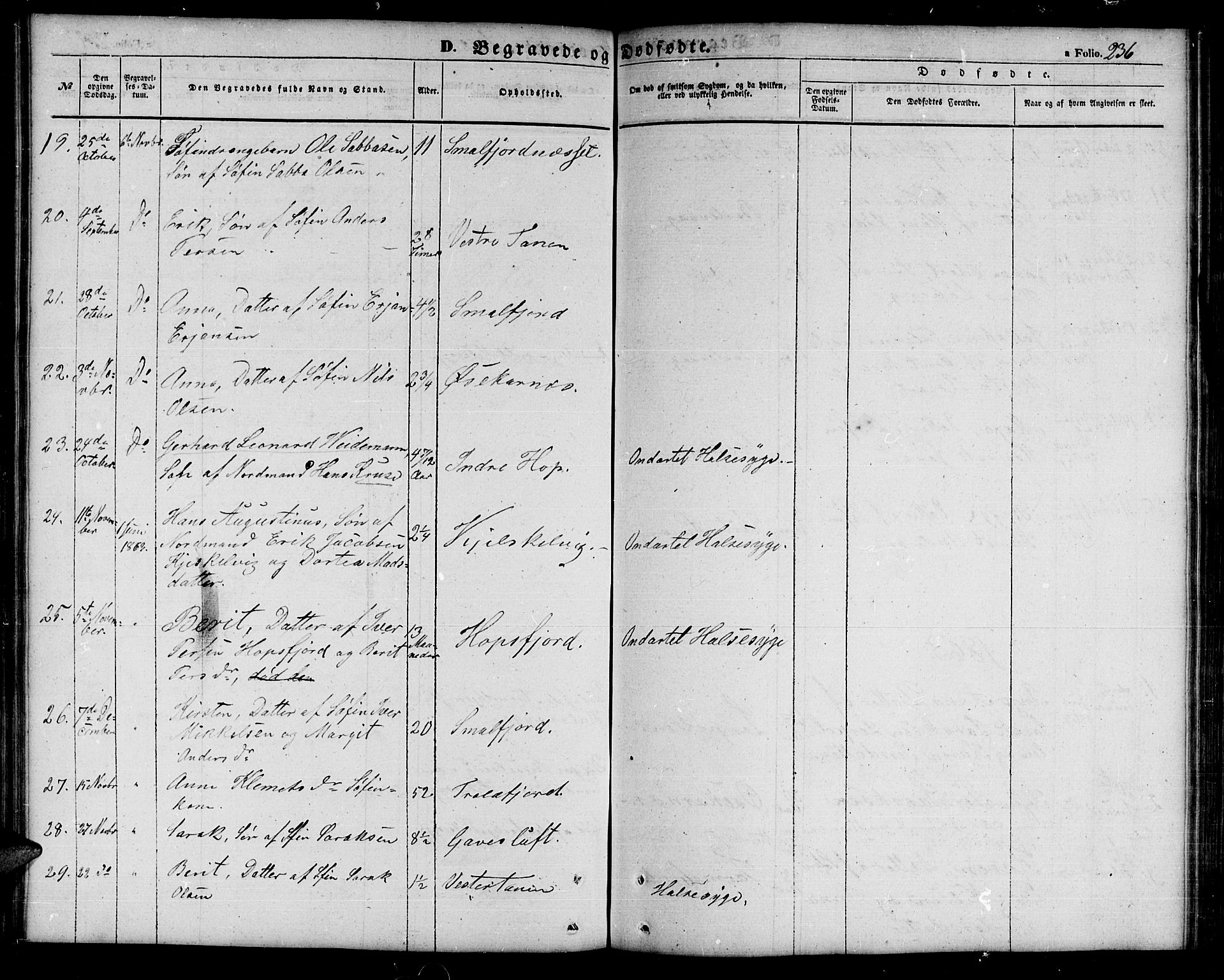 Tana sokneprestkontor, SATØ/S-1334/H/Hb/L0001klokker: Parish register (copy) no. 1 /1, 1853-1867, p. 236