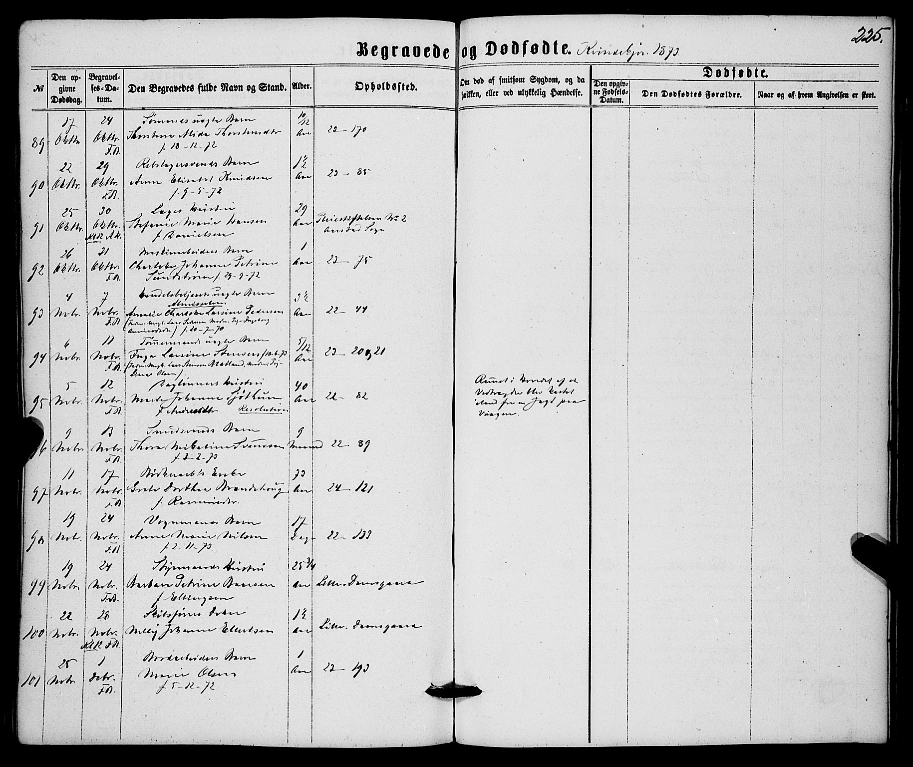 Korskirken sokneprestembete, SAB/A-76101/H/Haa/L0045: Parish register (official) no. E 3, 1863-1875, p. 225