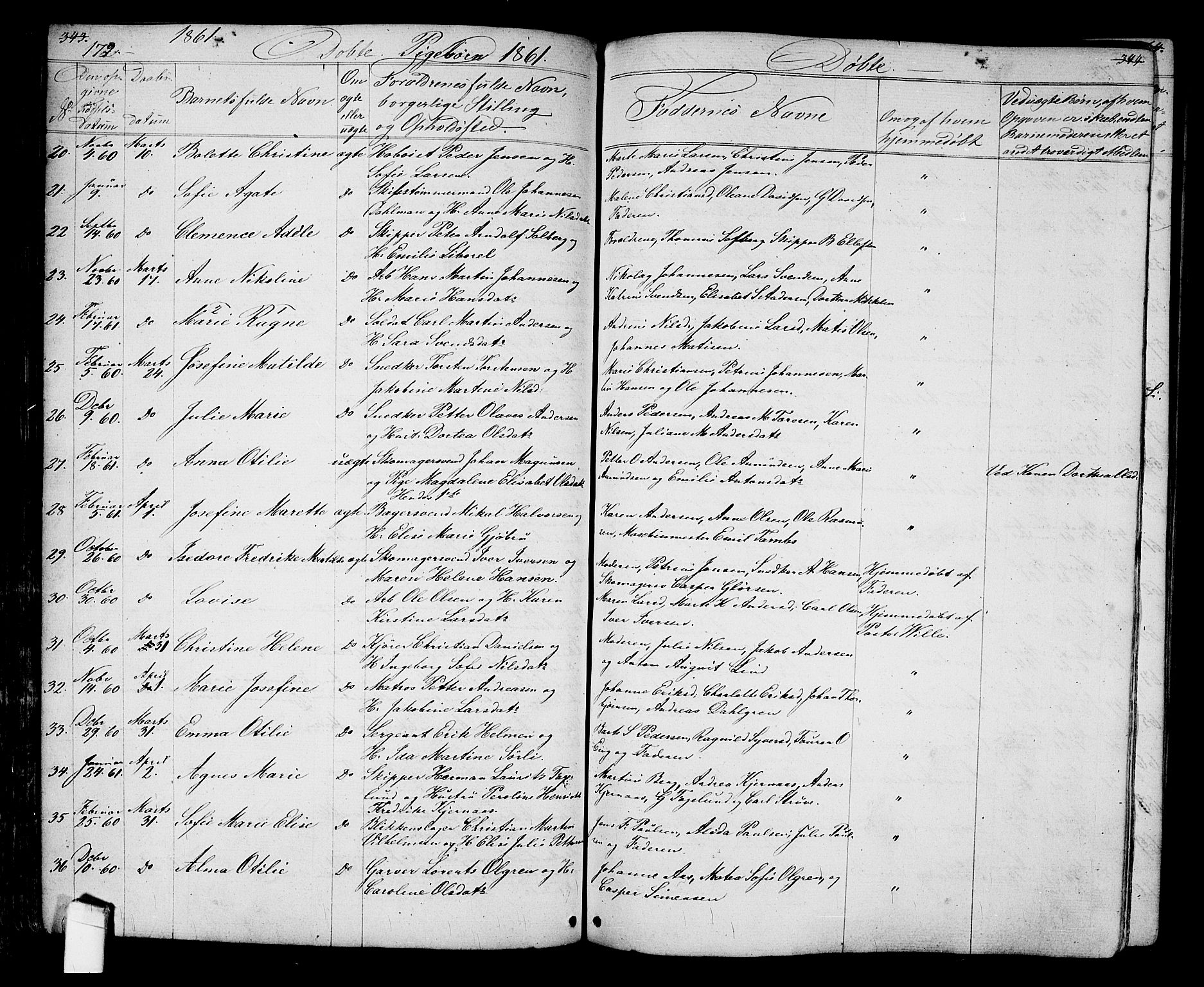 Halden prestekontor Kirkebøker, AV/SAO-A-10909/G/Ga/L0005a: Parish register (copy) no. 5A, 1855-1864, p. 172