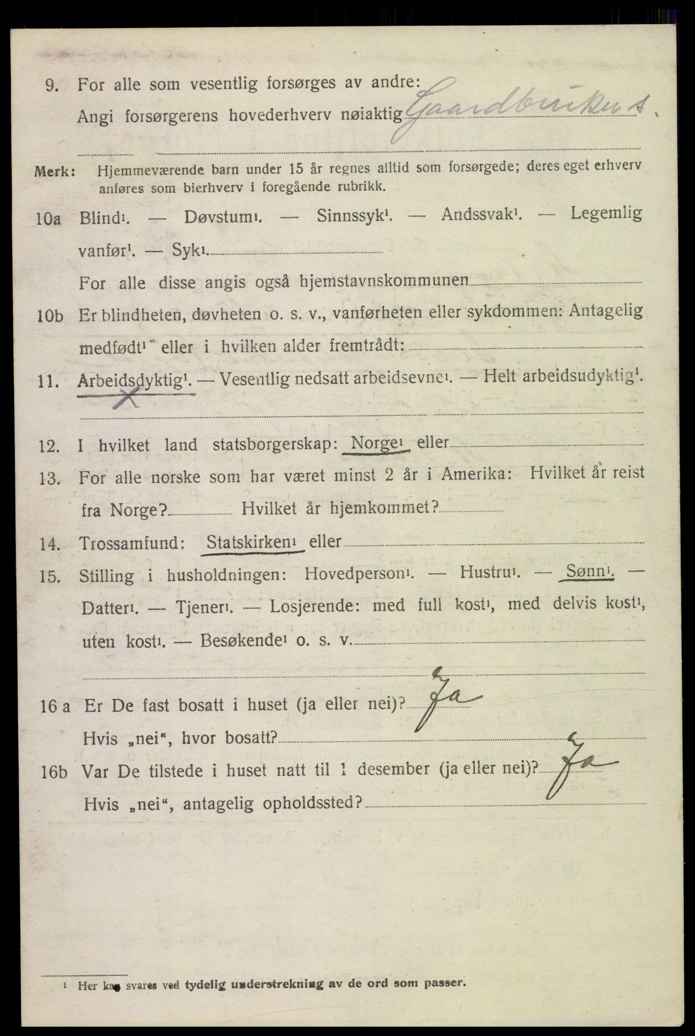 SAH, 1920 census for Nord-Fron, 1920, p. 2393