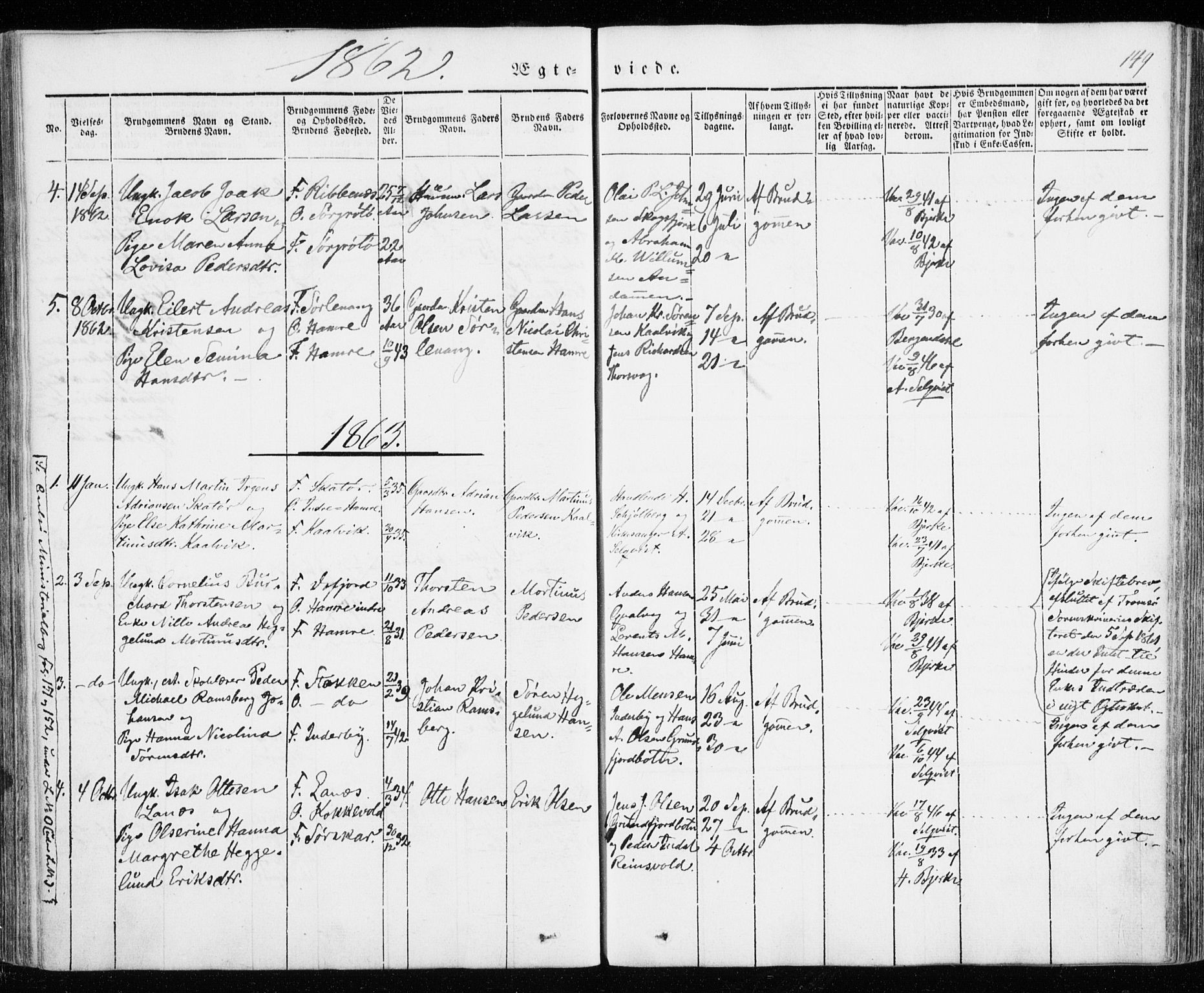 Karlsøy sokneprestembete, SATØ/S-1299/H/Ha/Haa/L0009kirke: Parish register (official) no. 9, 1838-1867, p. 149