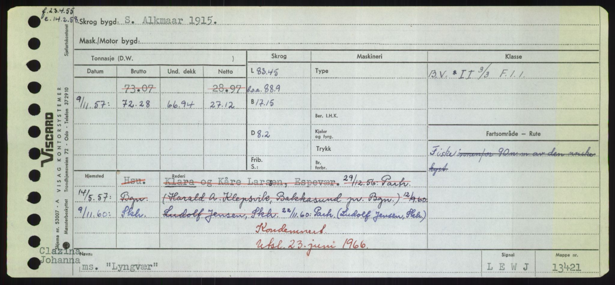 Sjøfartsdirektoratet med forløpere, Skipsmålingen, RA/S-1627/H/Hd/L0023: Fartøy, Lia-Løv, p. 469