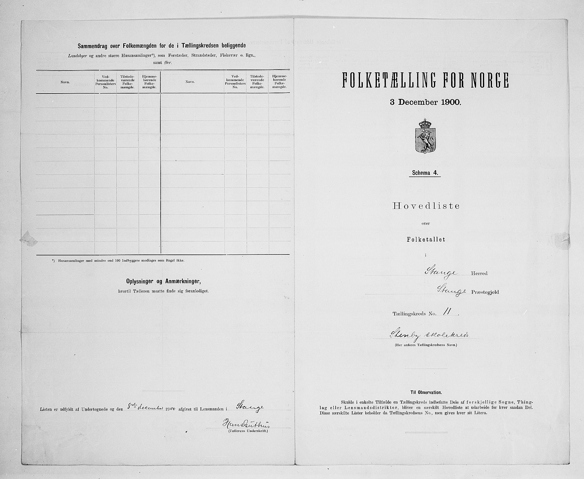 SAH, 1900 census for Stange, 1900, p. 57