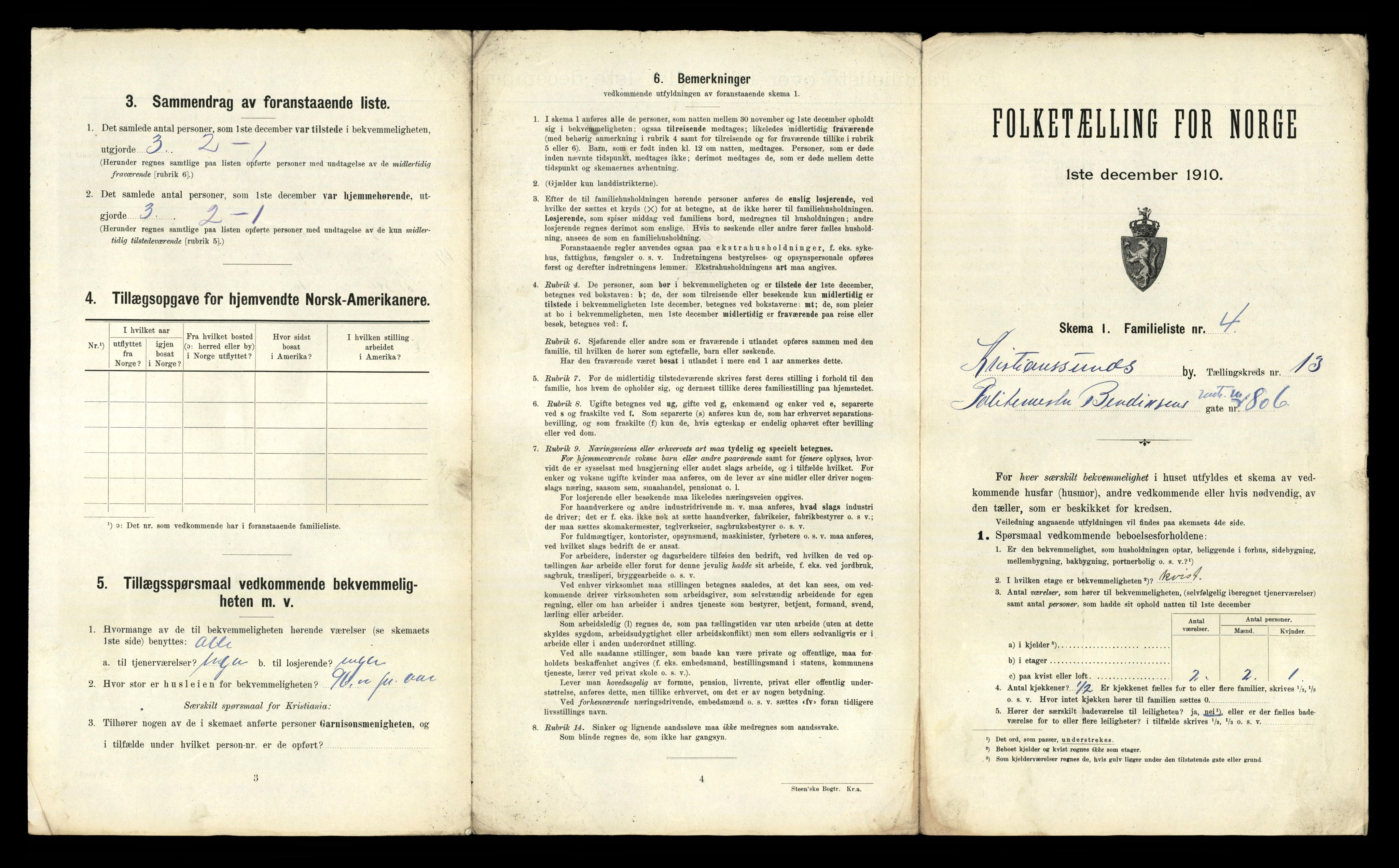 RA, 1910 census for Kristiansund, 1910, p. 3923