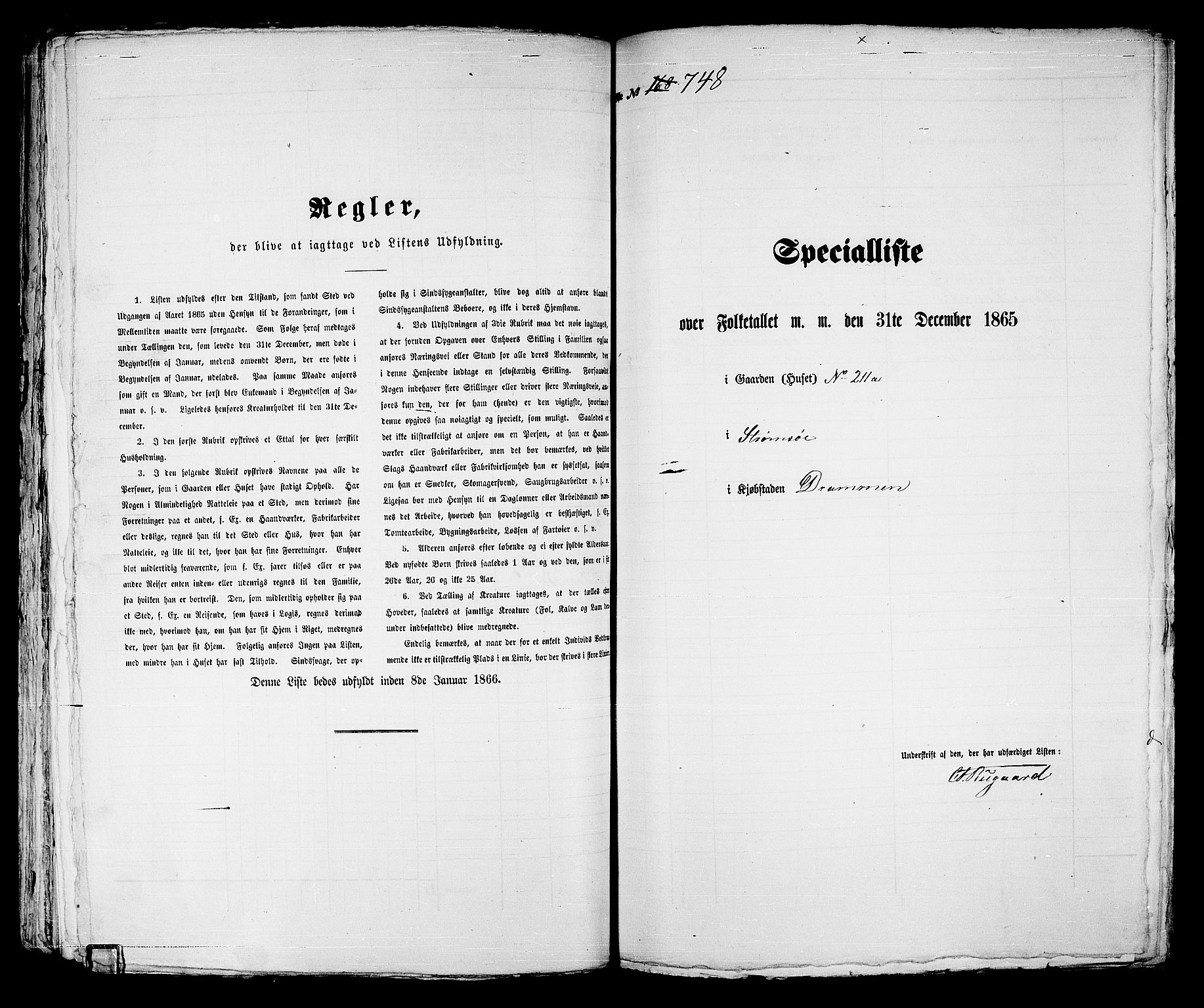 RA, 1865 census for Strømsø in Drammen, 1865, p. 309