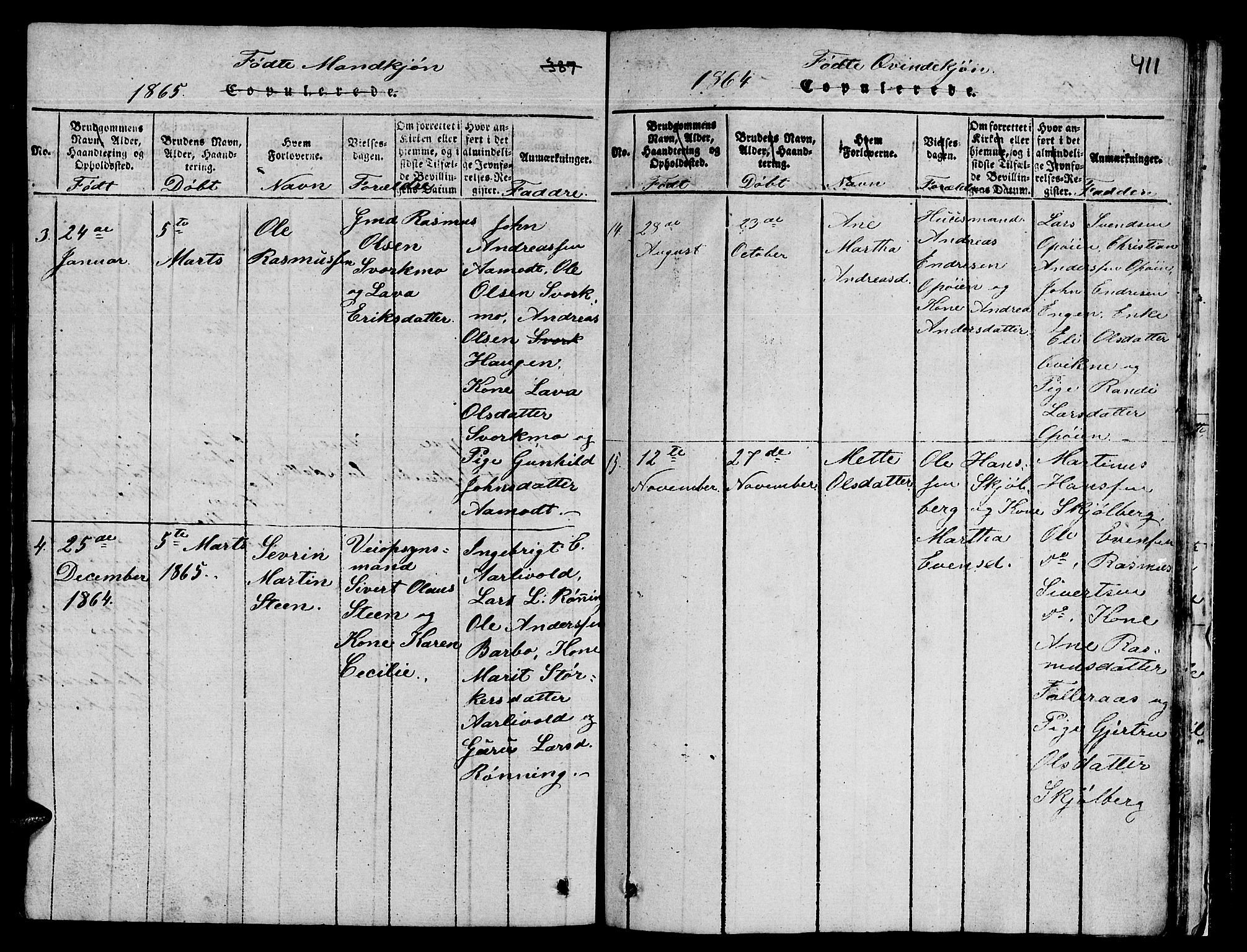 Ministerialprotokoller, klokkerbøker og fødselsregistre - Sør-Trøndelag, SAT/A-1456/671/L0842: Parish register (copy) no. 671C01, 1816-1867, p. 410-411