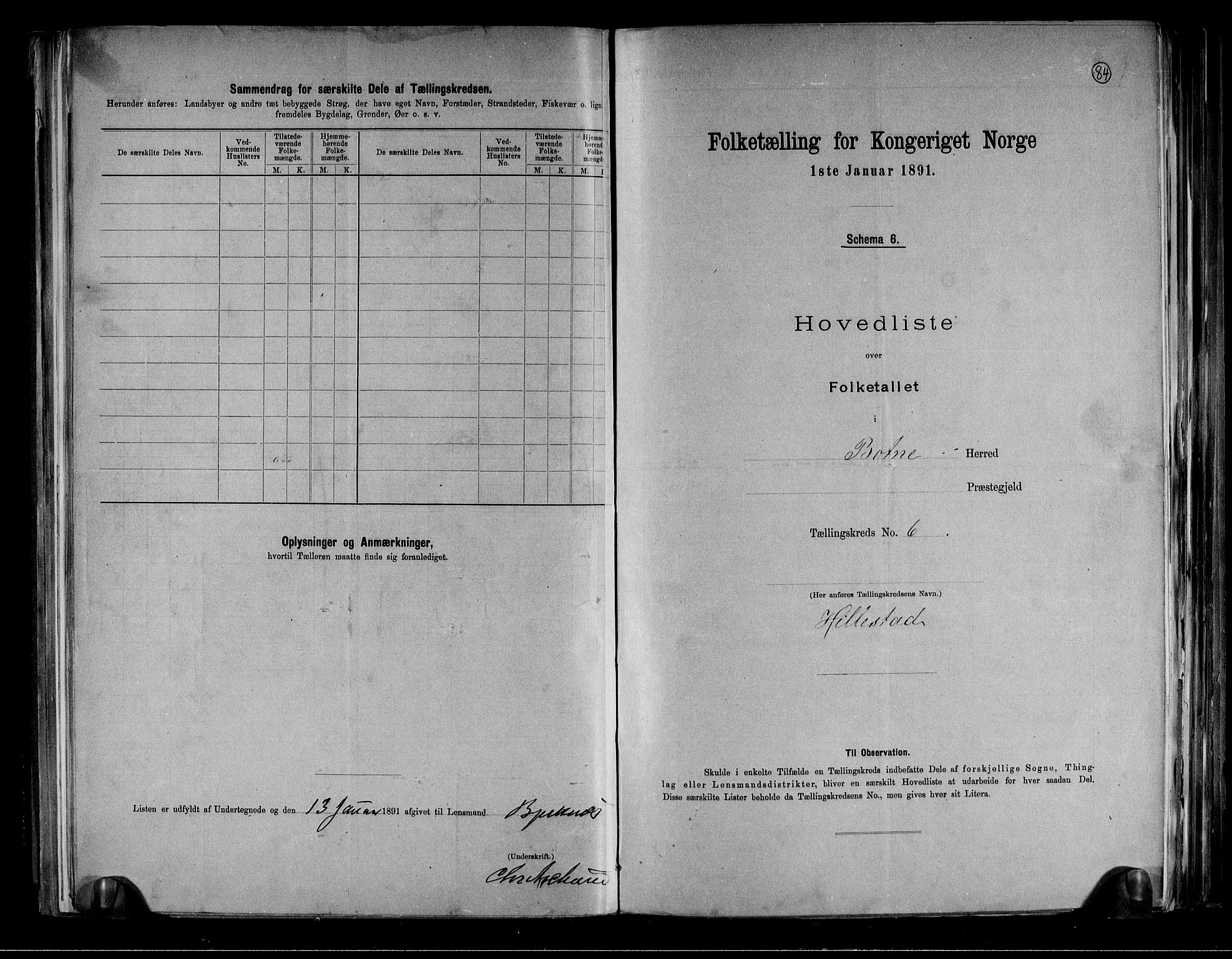 RA, 1891 census for 0715 Botne, 1891, p. 15