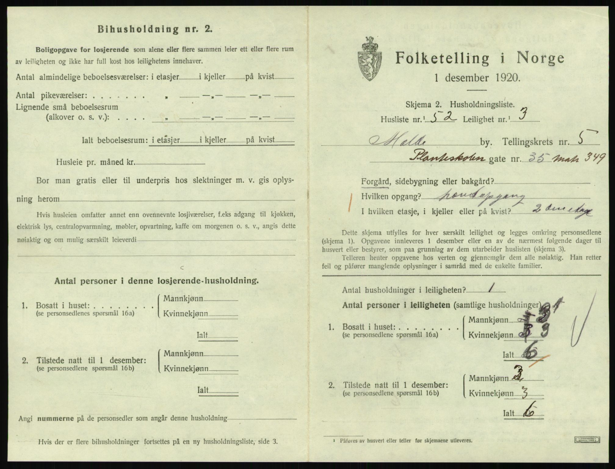 SAT, 1920 census for Molde, 1920, p. 1961