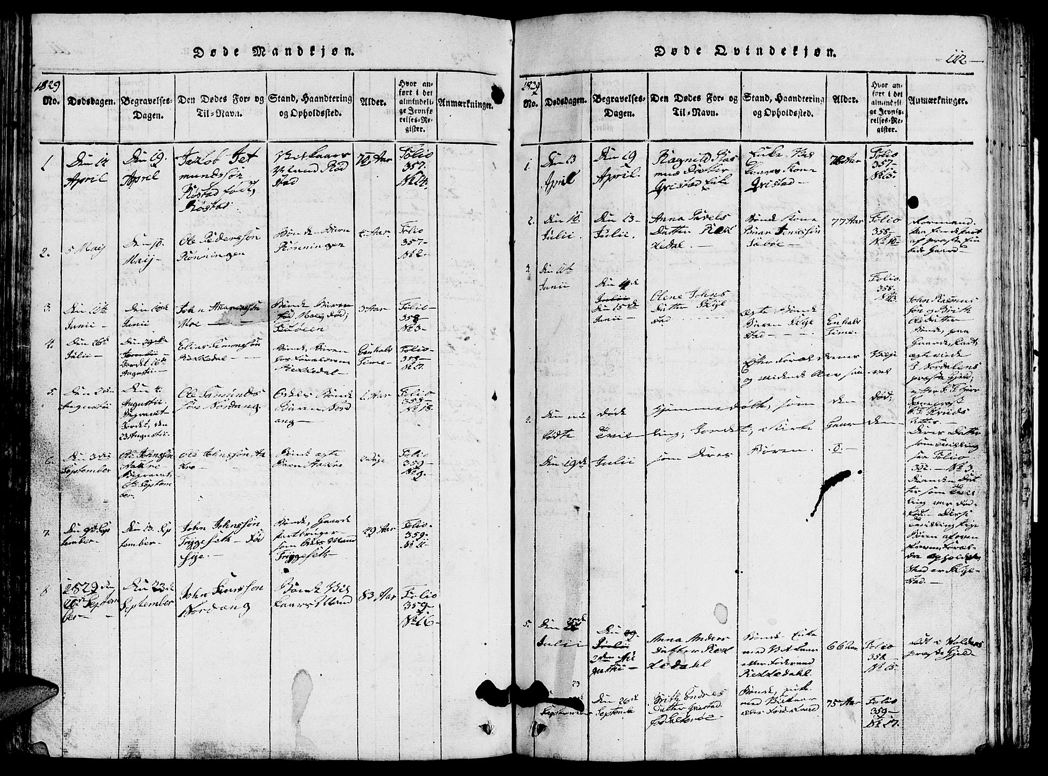 Ministerialprotokoller, klokkerbøker og fødselsregistre - Møre og Romsdal, AV/SAT-A-1454/515/L0207: Parish register (official) no. 515A03, 1819-1829, p. 112