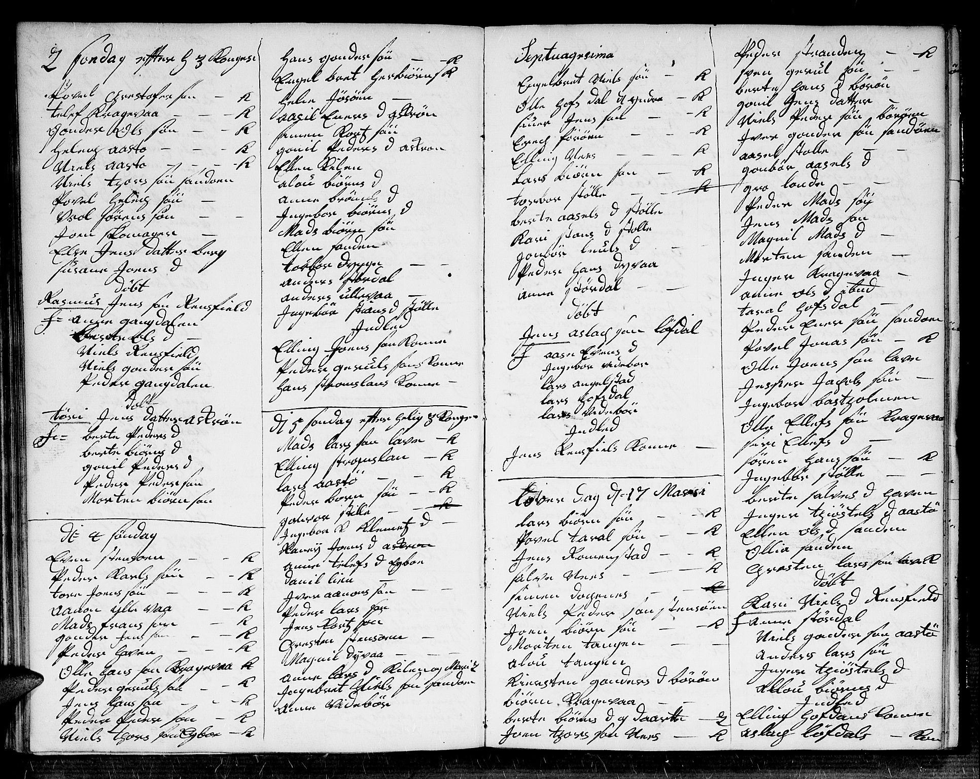 Dypvåg sokneprestkontor, AV/SAK-1111-0007/F/Fb/Fba/L0006: Parish register (copy) no. B 6, 1746-1762, p. 50