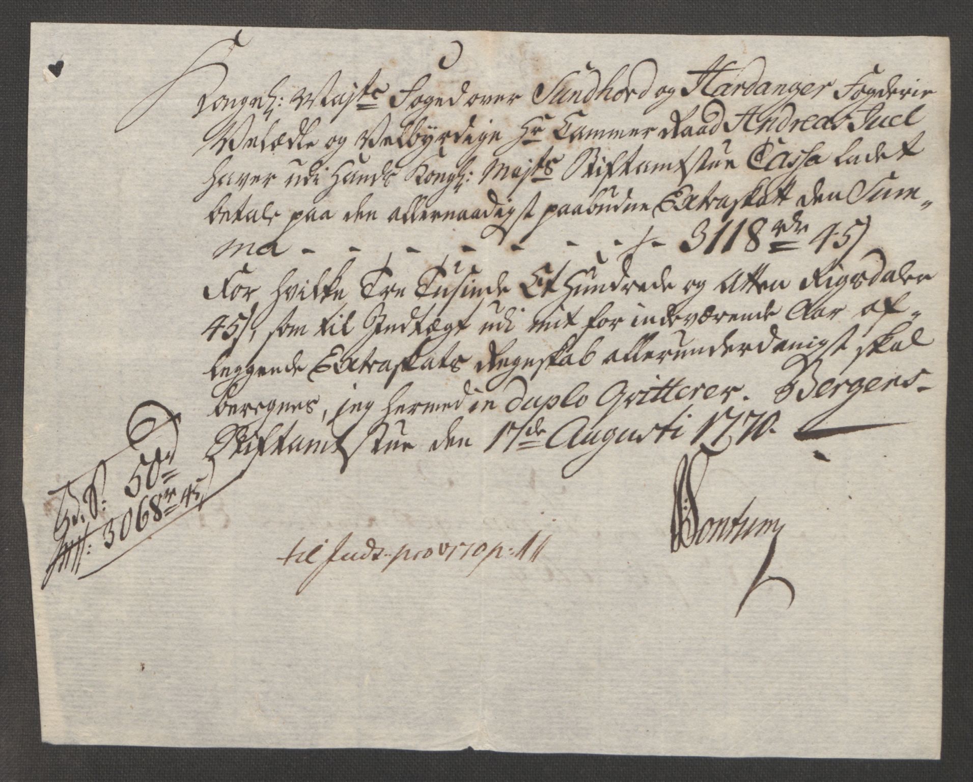Rentekammeret inntil 1814, Reviderte regnskaper, Fogderegnskap, RA/EA-4092/R48/L3136: Ekstraskatten Sunnhordland og Hardanger, 1762-1772, p. 193