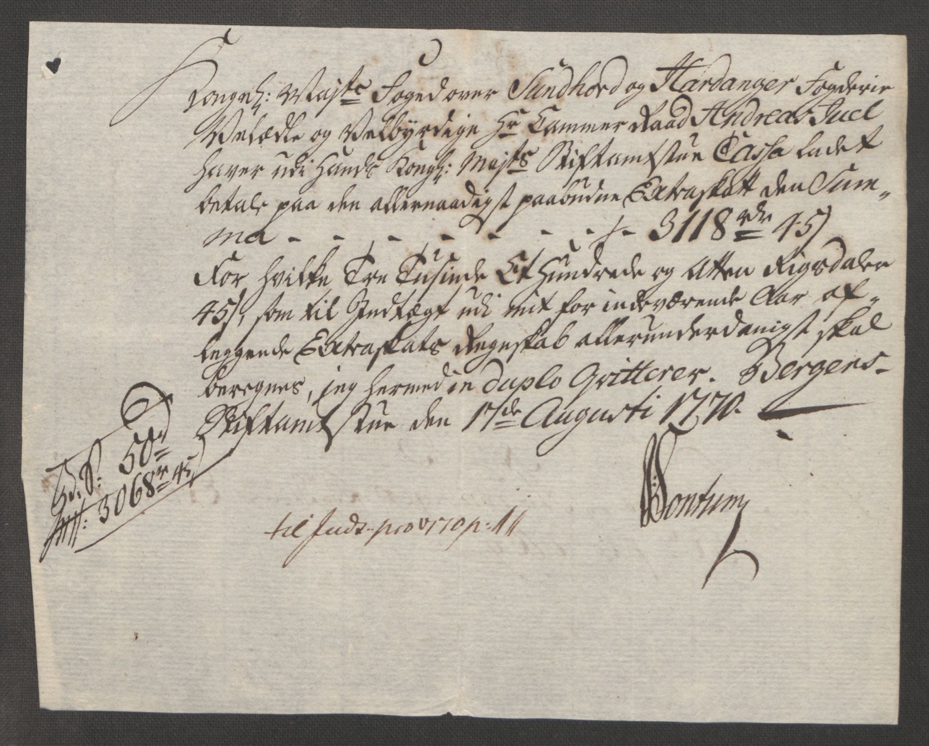 Rentekammeret inntil 1814, Reviderte regnskaper, Fogderegnskap, AV/RA-EA-4092/R48/L3136: Ekstraskatten Sunnhordland og Hardanger, 1762-1772, p. 193