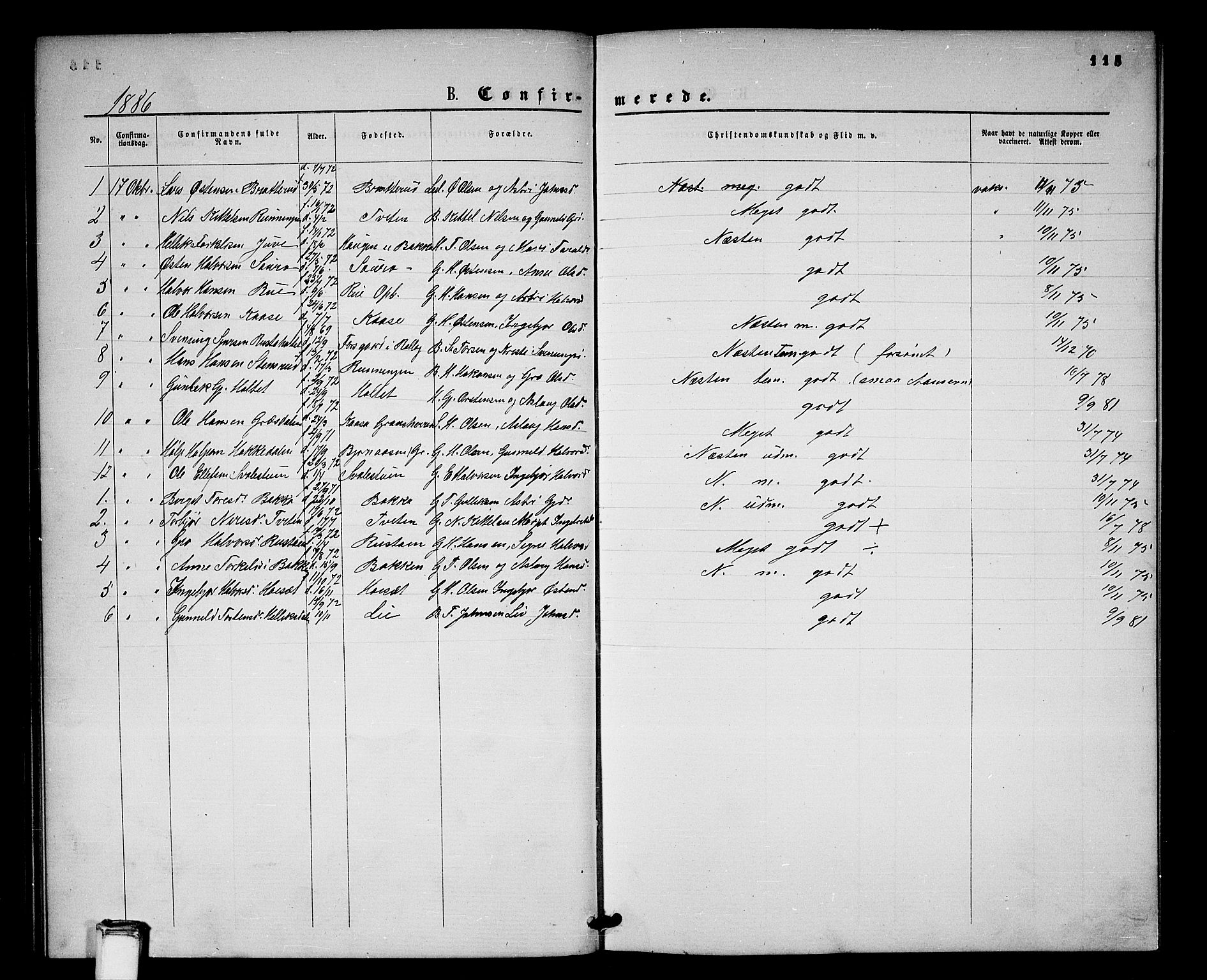 Gransherad kirkebøker, SAKO/A-267/G/Gb/L0002: Parish register (copy) no. II 2, 1860-1886, p. 115