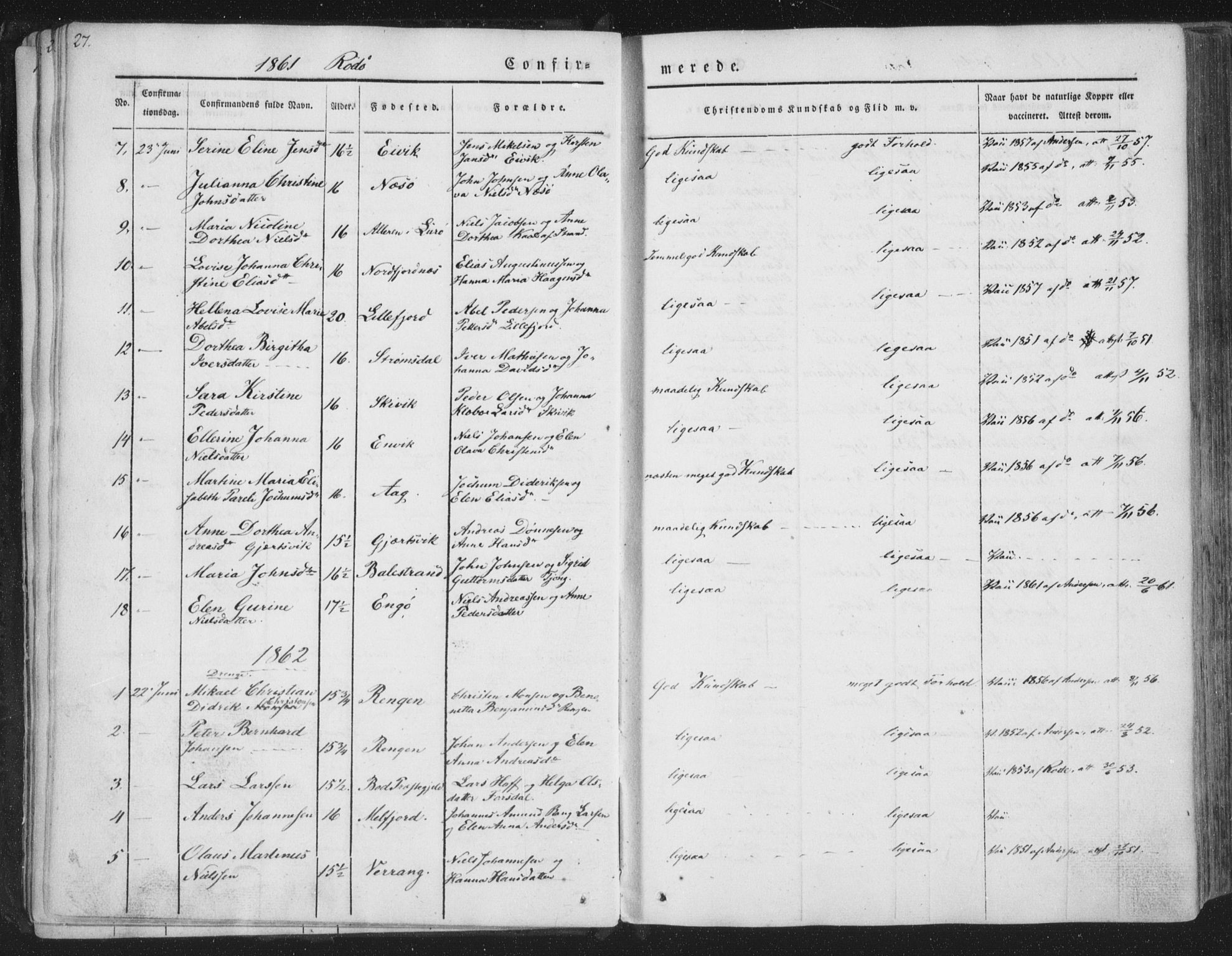 Ministerialprotokoller, klokkerbøker og fødselsregistre - Nordland, SAT/A-1459/841/L0604: Parish register (official) no. 841A09 /1, 1845-1862, p. 27