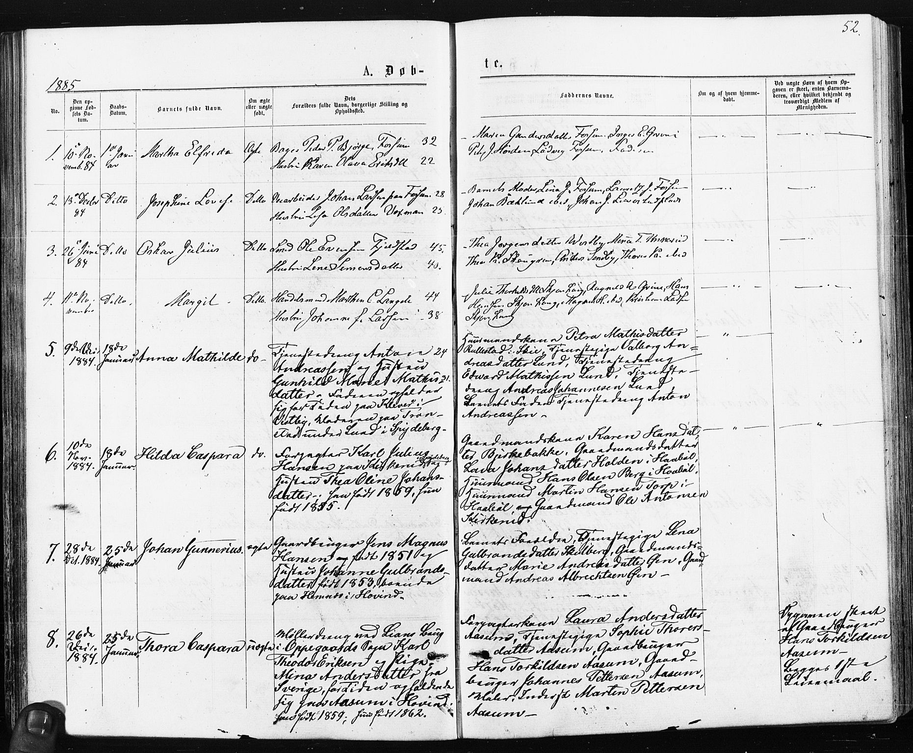 Spydeberg prestekontor Kirkebøker, AV/SAO-A-10924/F/Fa/L0007: Parish register (official) no. I 7, 1875-1885, p. 52