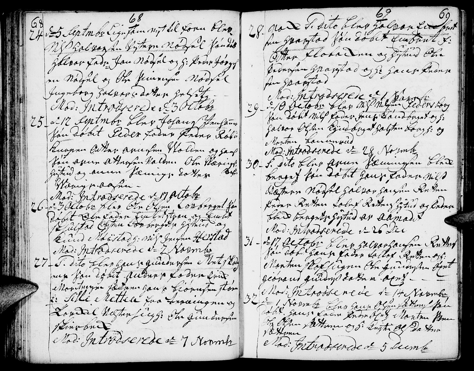 Elverum prestekontor, SAH/PREST-044/H/Ha/Haa/L0002: Parish register (official) no. 2, 1751-1756, p. 68-69