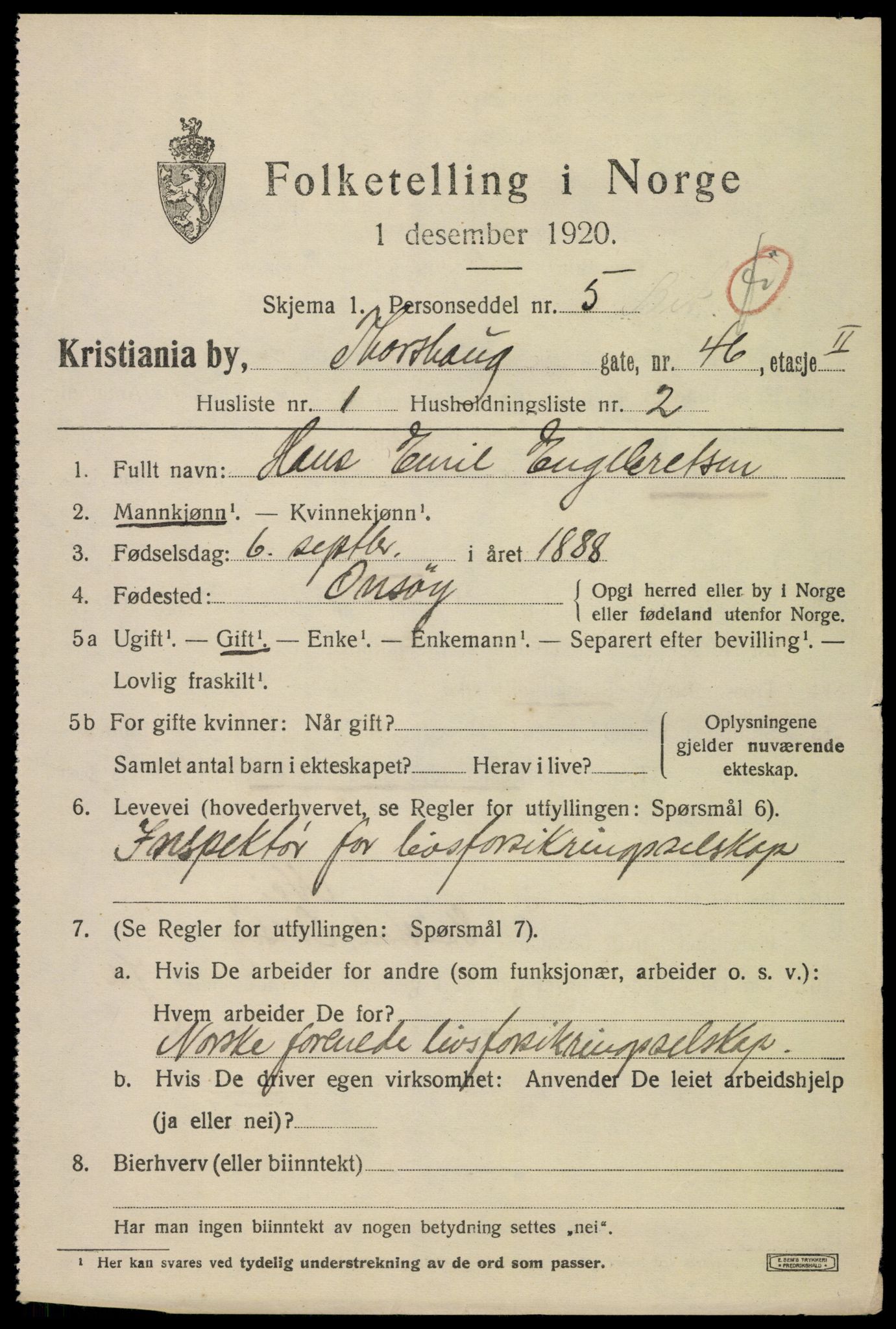 SAO, 1920 census for Kristiania, 1920, p. 593353