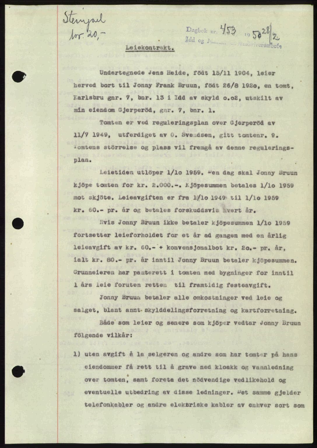 Idd og Marker sorenskriveri, AV/SAO-A-10283/G/Gb/Gbb/L0014: Mortgage book no. A14, 1950-1950, Diary no: : 451/1950