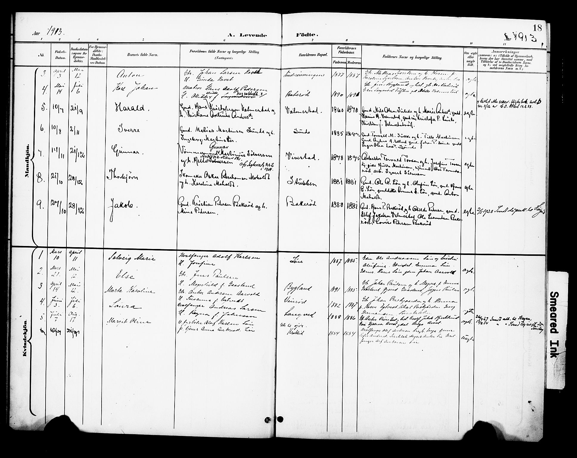 Ramnes kirkebøker, AV/SAKO-A-314/F/Fc/L0002: Parish register (official) no. III 2, 1900-1914, p. 18