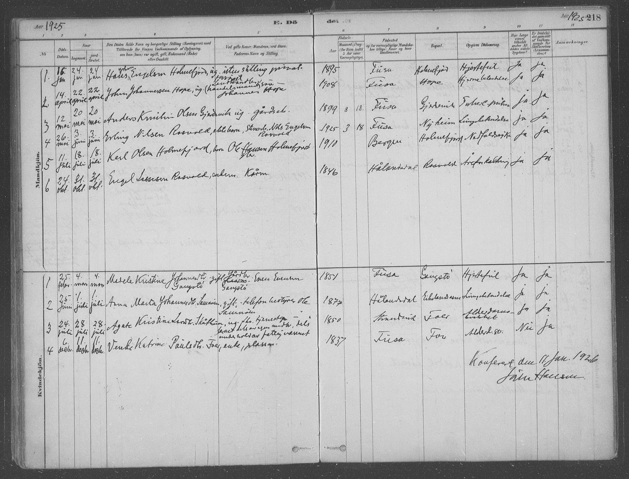 Fusa sokneprestembete, AV/SAB-A-75401/H/Haa: Parish register (official) no. B 1, 1880-1938, p. 218