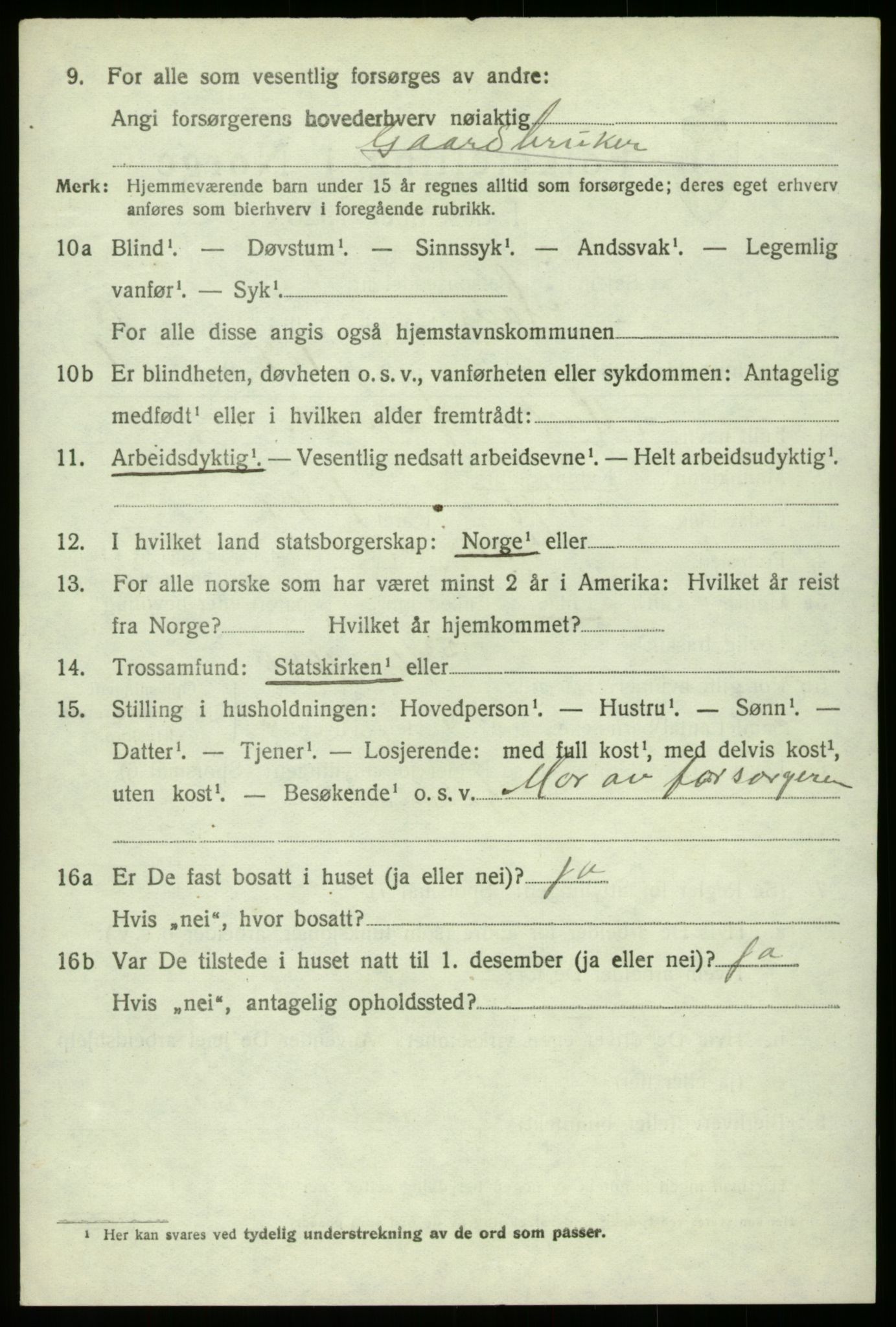 SAB, 1920 census for Haus, 1920, p. 12257