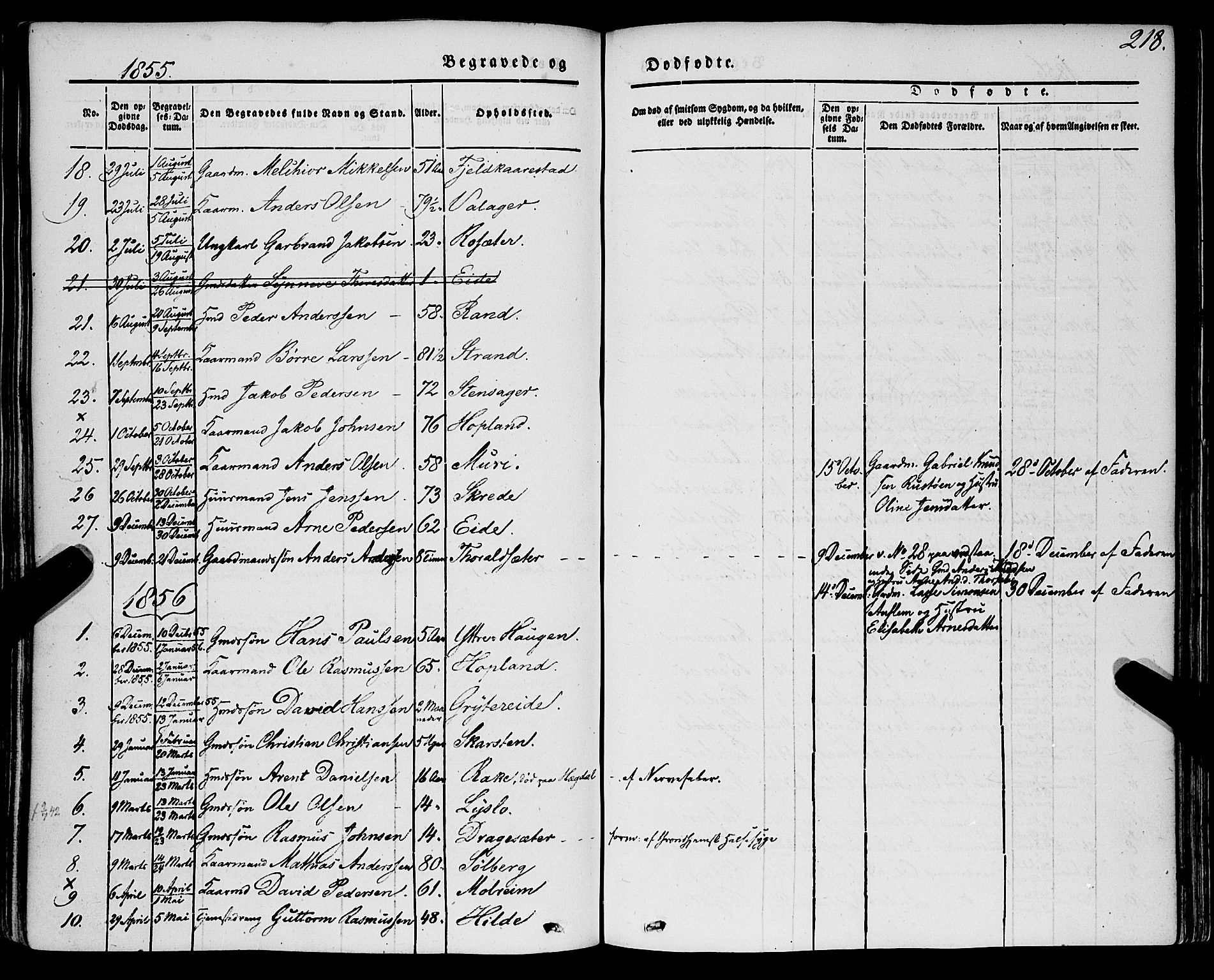 Innvik sokneprestembete, SAB/A-80501: Parish register (official) no. A 5, 1847-1865, p. 218