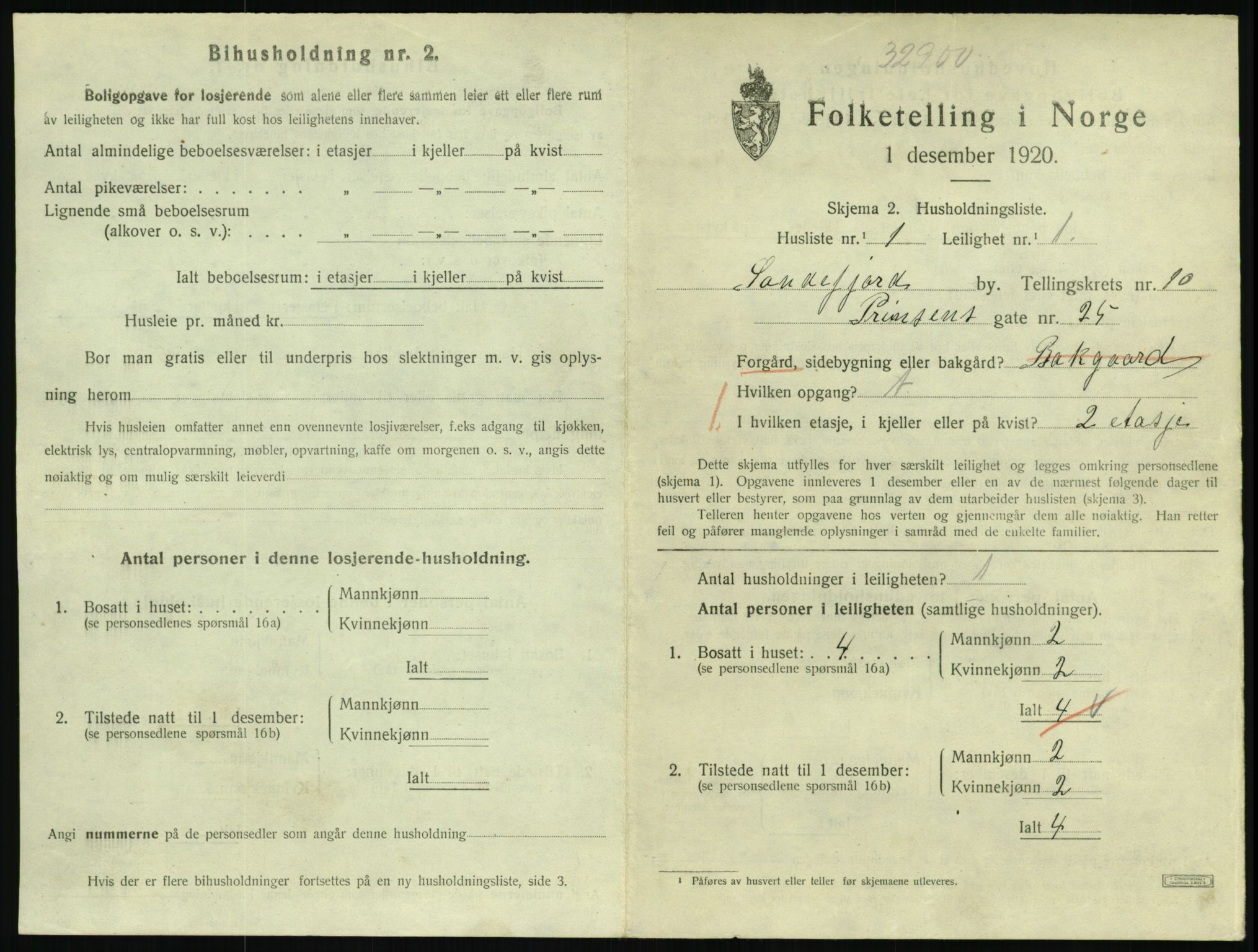 SAKO, 1920 census for Sandefjord, 1920, p. 3820