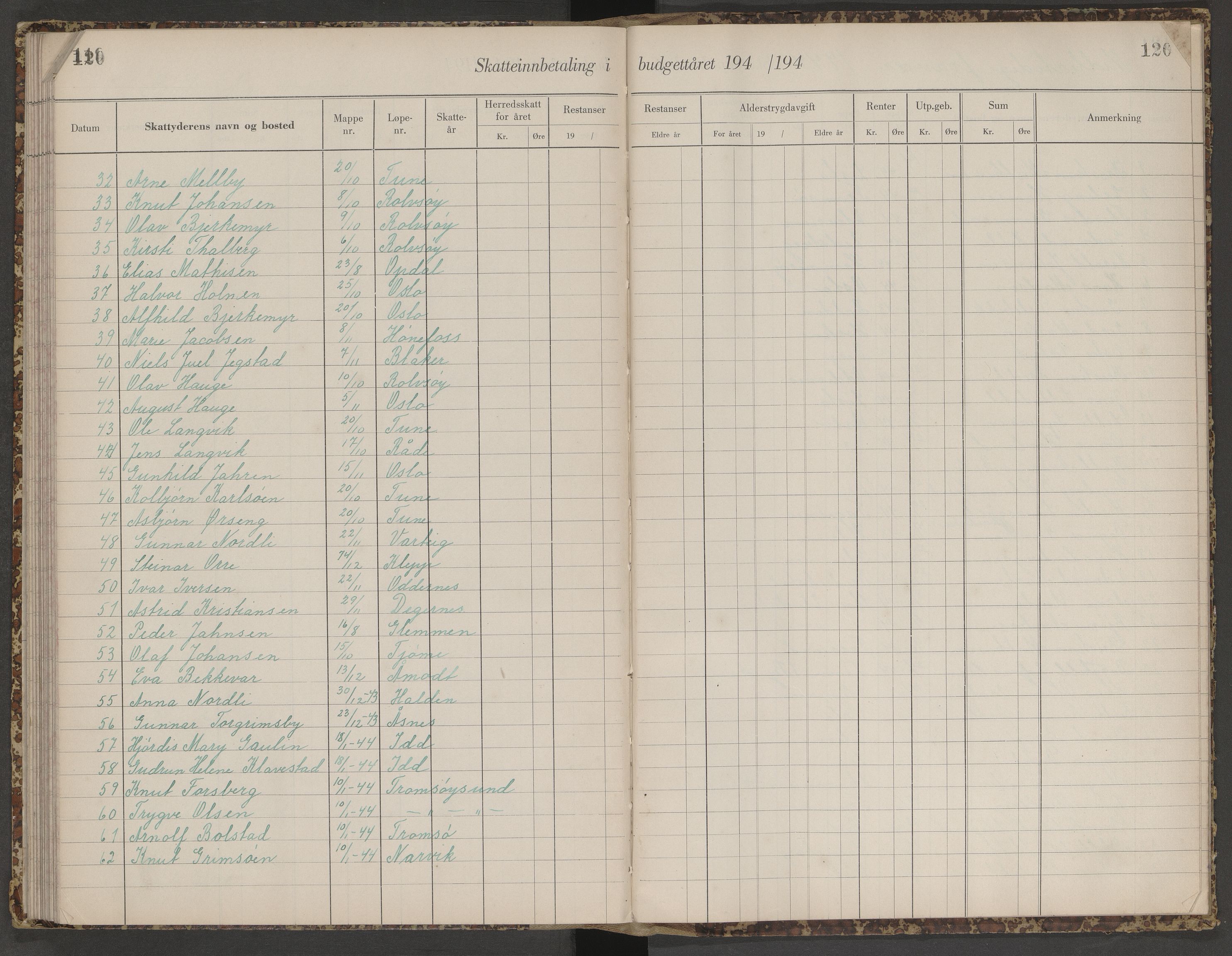 Skjeberg folkeregister, AV/SAO-A-10495/K/Ka/L0003: Fortegnelse over inn- og utflyttede, 1943-1947, p. 120