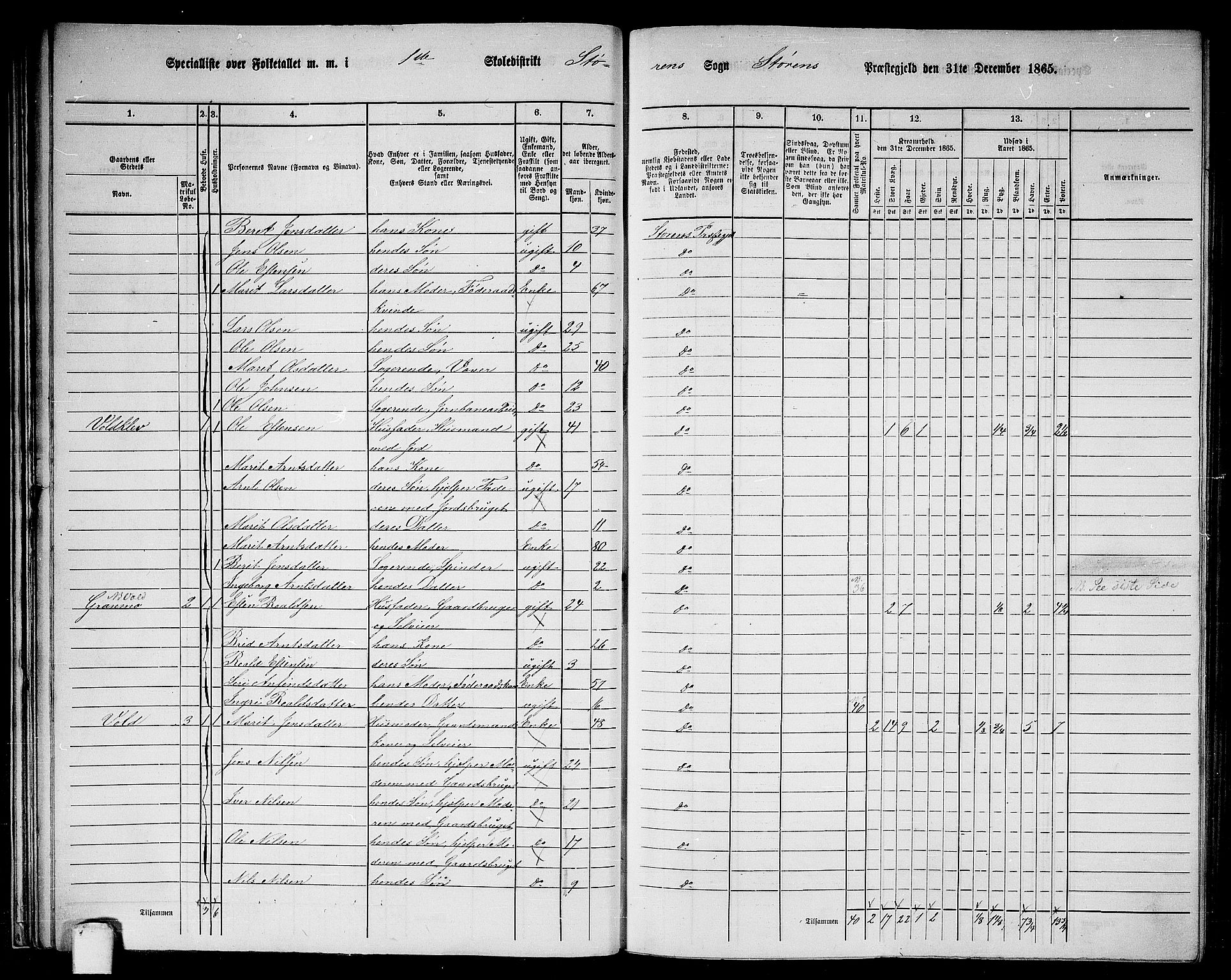 RA, 1865 census for Støren, 1865, p. 28