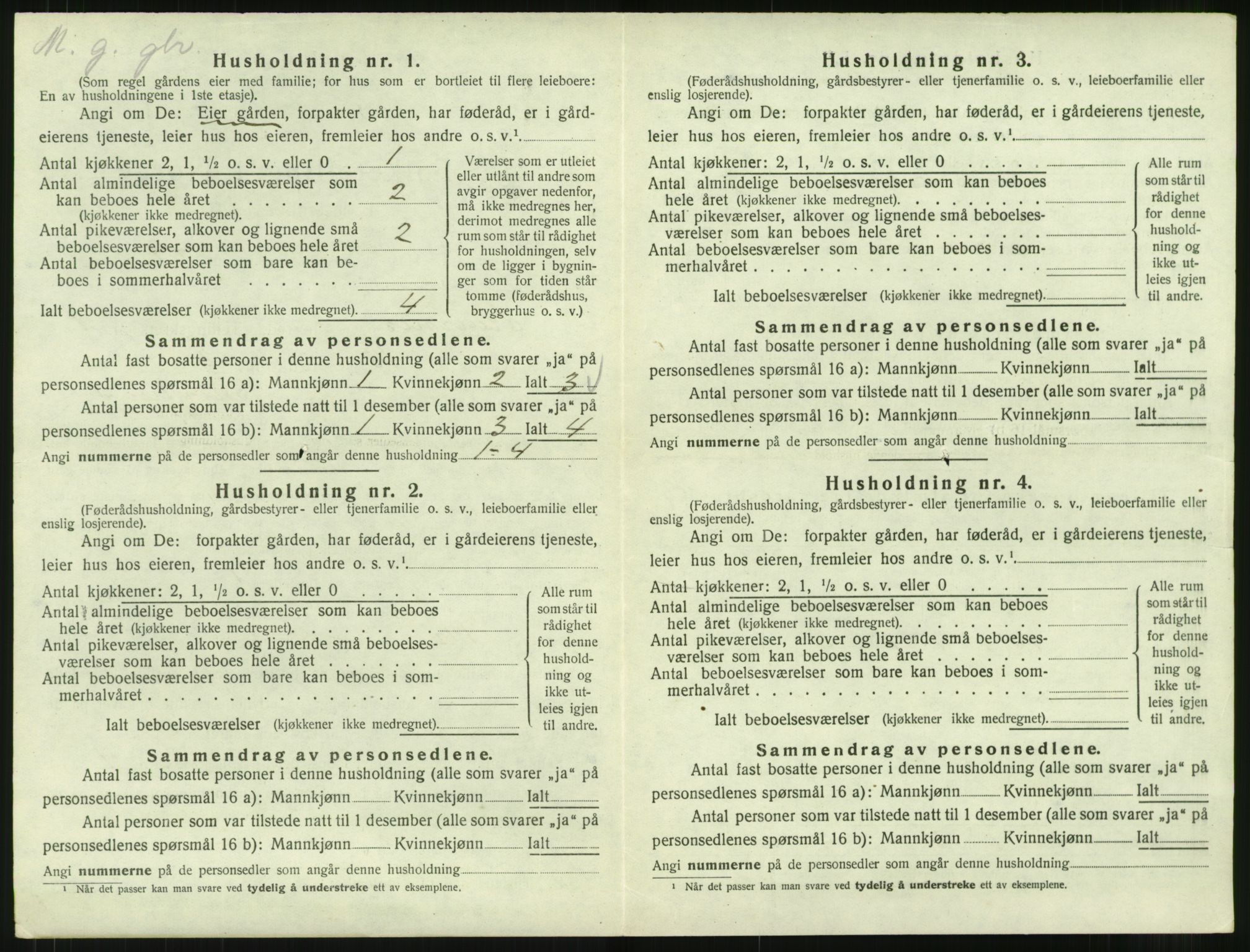 SAT, 1920 census for Kvernes, 1920, p. 116