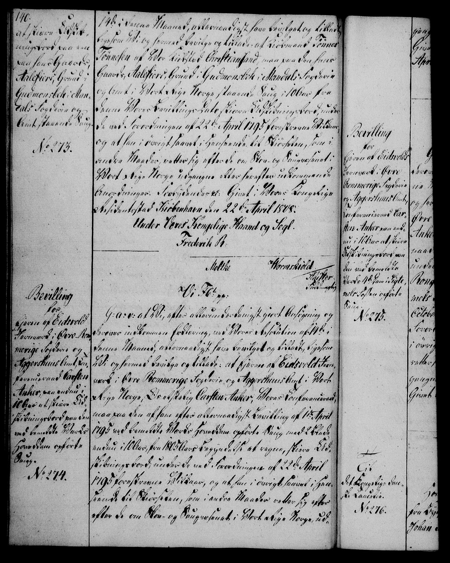 Rentekammeret, Kammerkanselliet, RA/EA-3111/G/Gg/Gga/L0019: Norsk ekspedisjonsprotokoll med register (merket RK 53.19), 1807-1810, p. 140