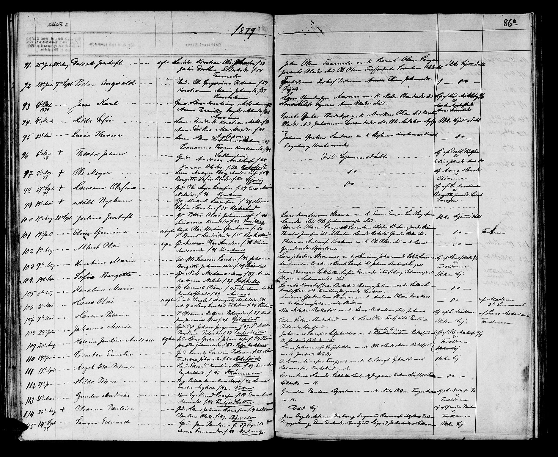 Lenvik sokneprestembete, AV/SATØ-S-1310/H/Ha/Hab/L0005klokker: Parish register (copy) no. 5, 1870-1880, p. 86a