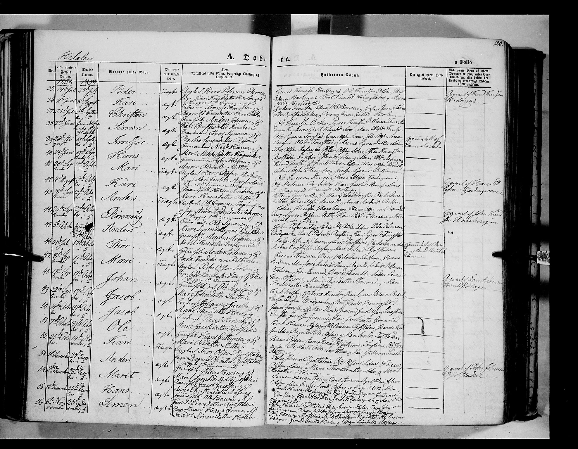 Vågå prestekontor, SAH/PREST-076/H/Ha/Haa/L0006: Parish register (official) no. 6 /2, 1857-1872, p. 120