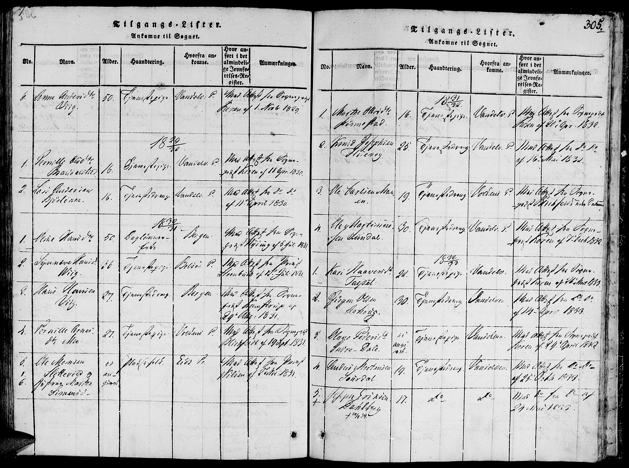 Ministerialprotokoller, klokkerbøker og fødselsregistre - Møre og Romsdal, AV/SAT-A-1454/503/L0033: Parish register (official) no. 503A01, 1816-1841, p. 305