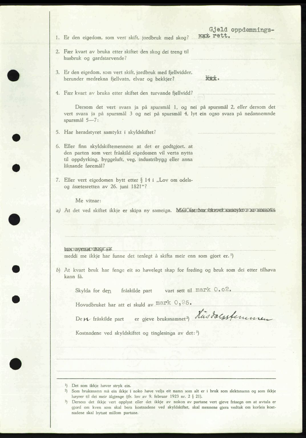Nordhordland sorenskrivar, SAB/A-2901/1/G/Gb/Gbf/L0032: Mortgage book no. A32, 1947-1947, Diary no: : 2312/1947