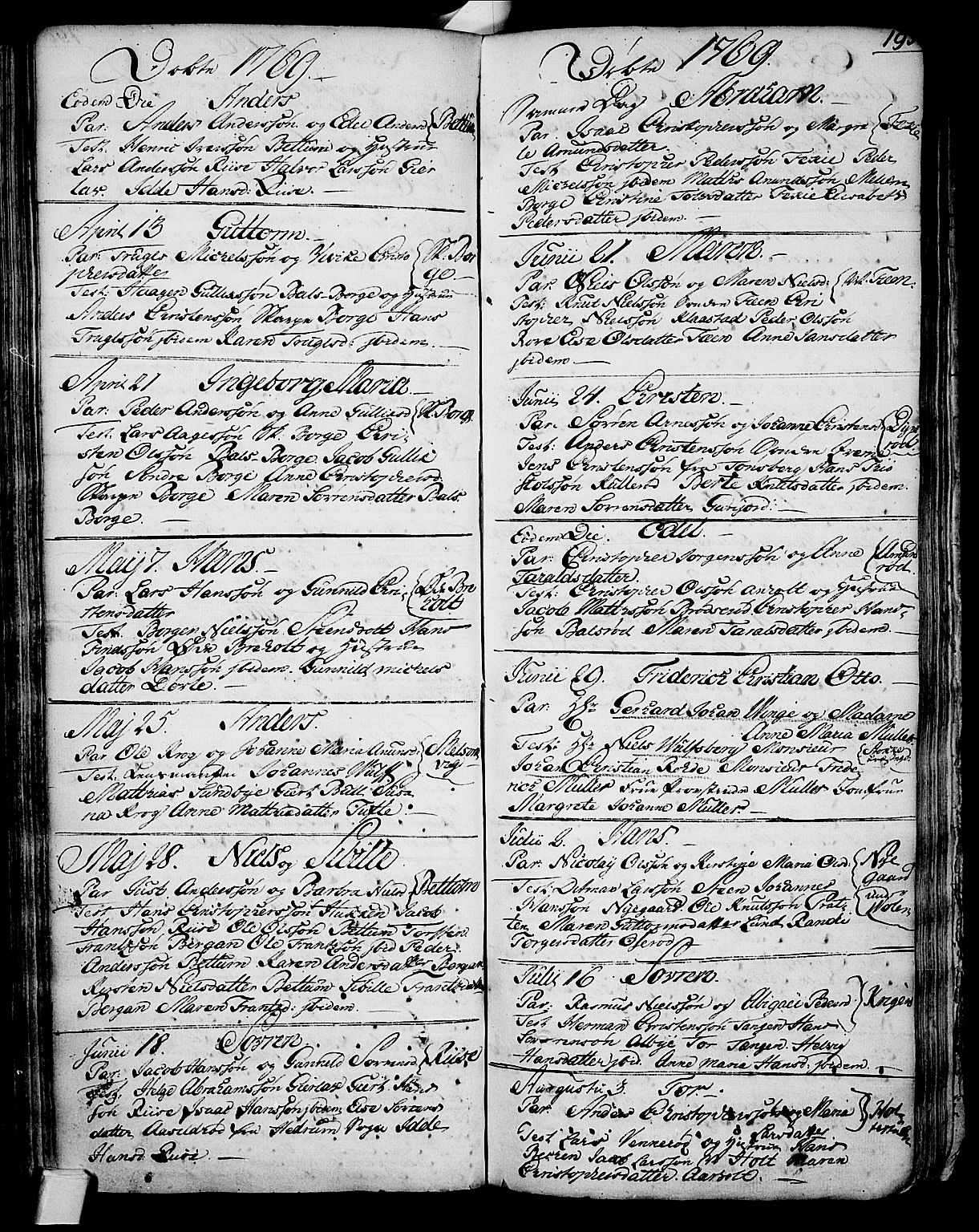 Stokke kirkebøker, SAKO/A-320/F/Fa/L0002: Parish register (official) no. I 2, 1732-1770, p. 193